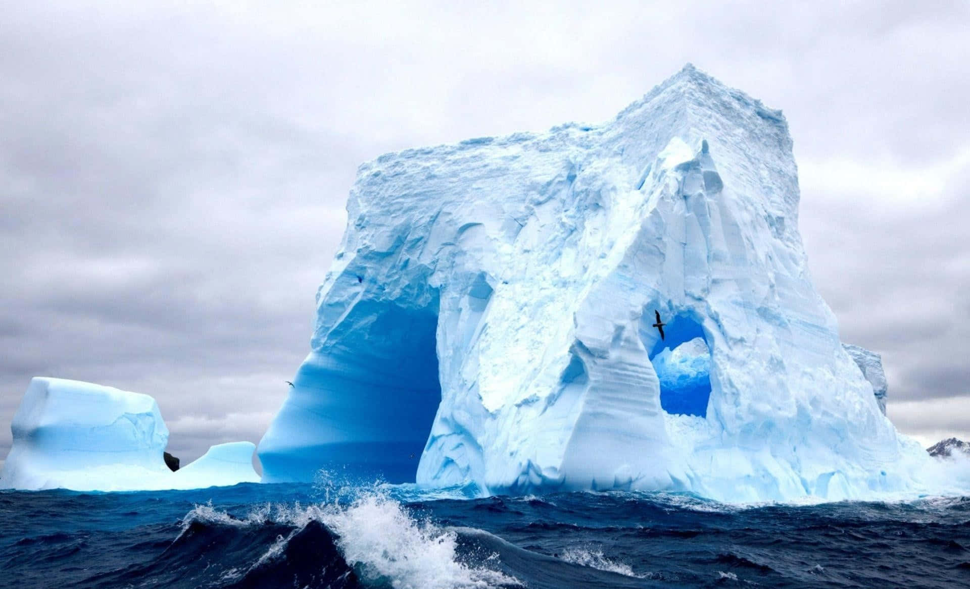 Iceberg, blue, natural arch, Full HD Desktop Wallpaper