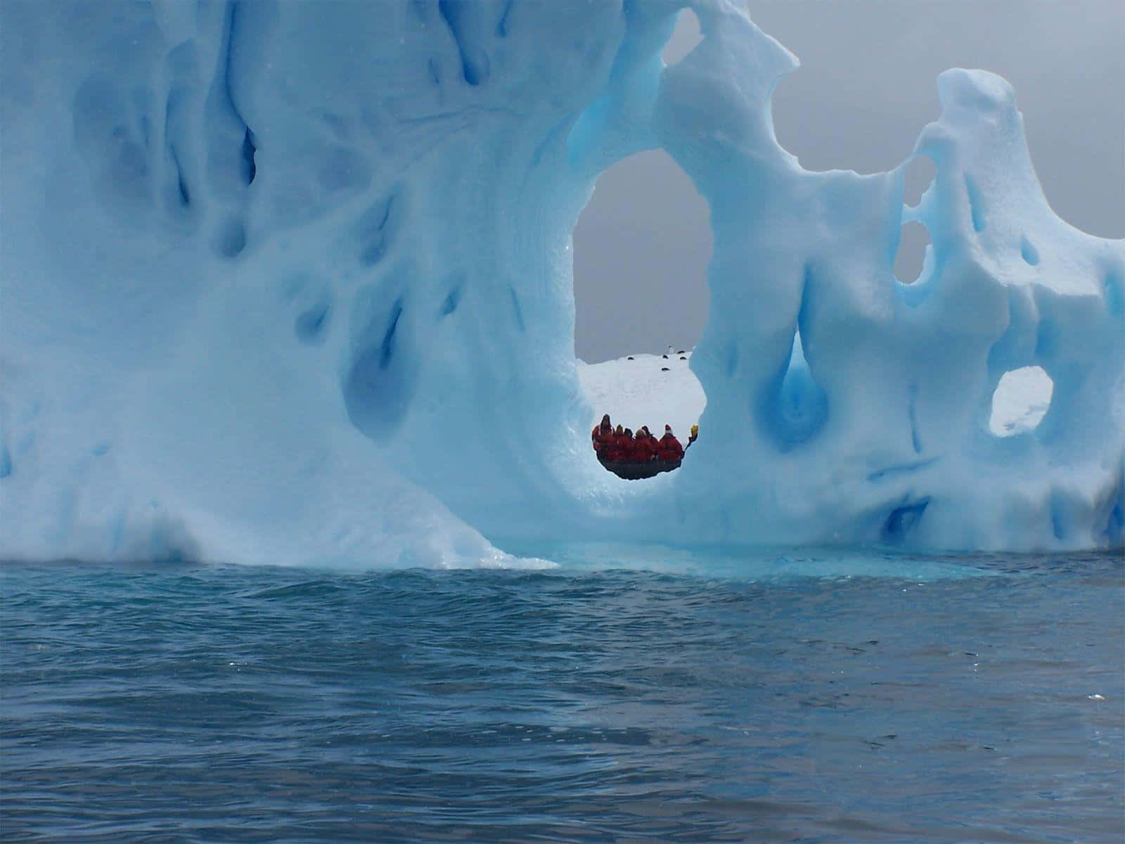huge iceberg, blue iceberg, natural archway, HD Desktop Wallpaper