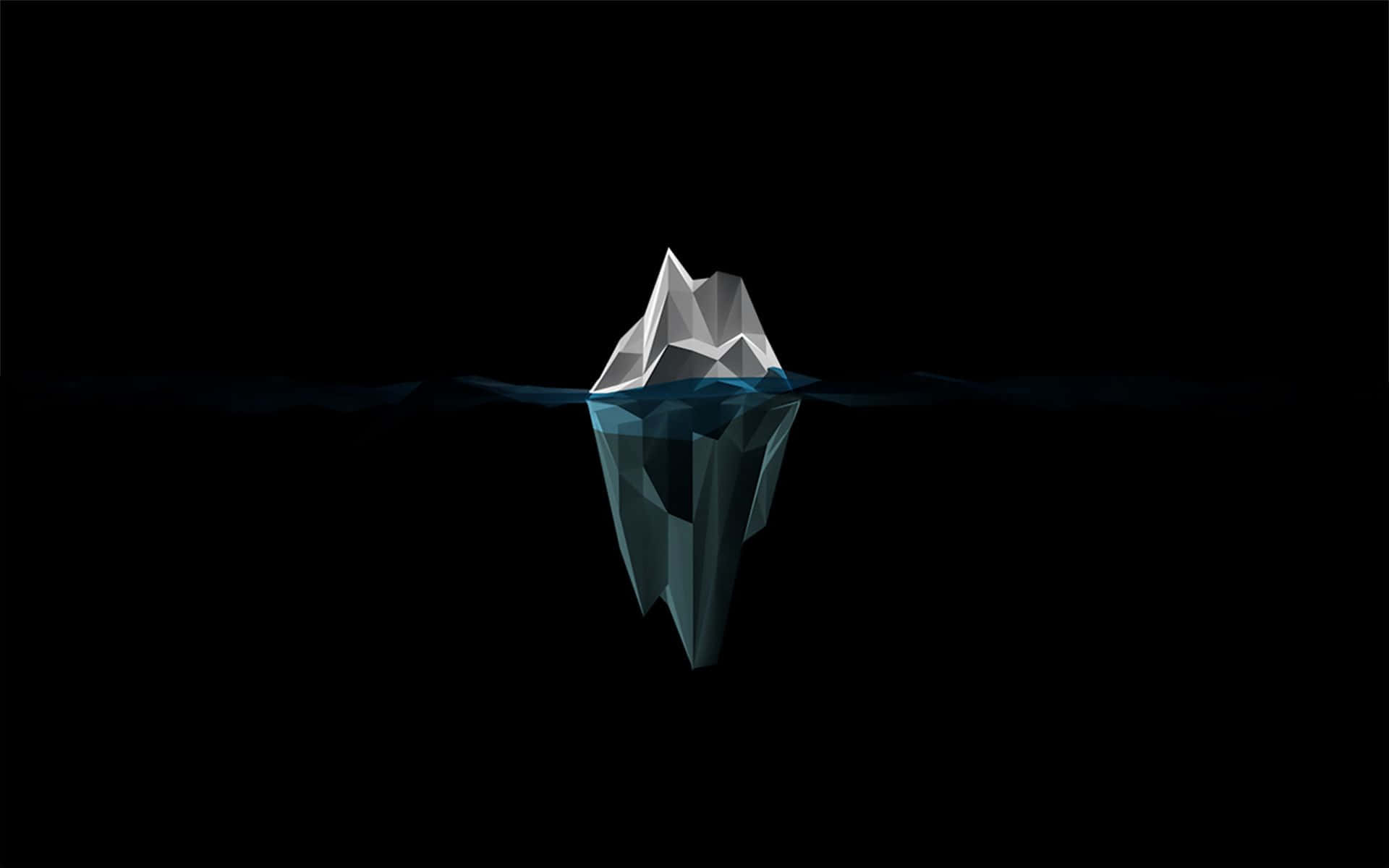 Iceberg, low-poly, dark water, Full HD Desktop Wallpaper