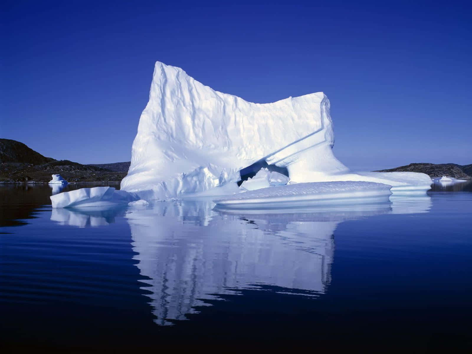 huge iceberg, blue, calm blue water, HD Desktop Wallpaper