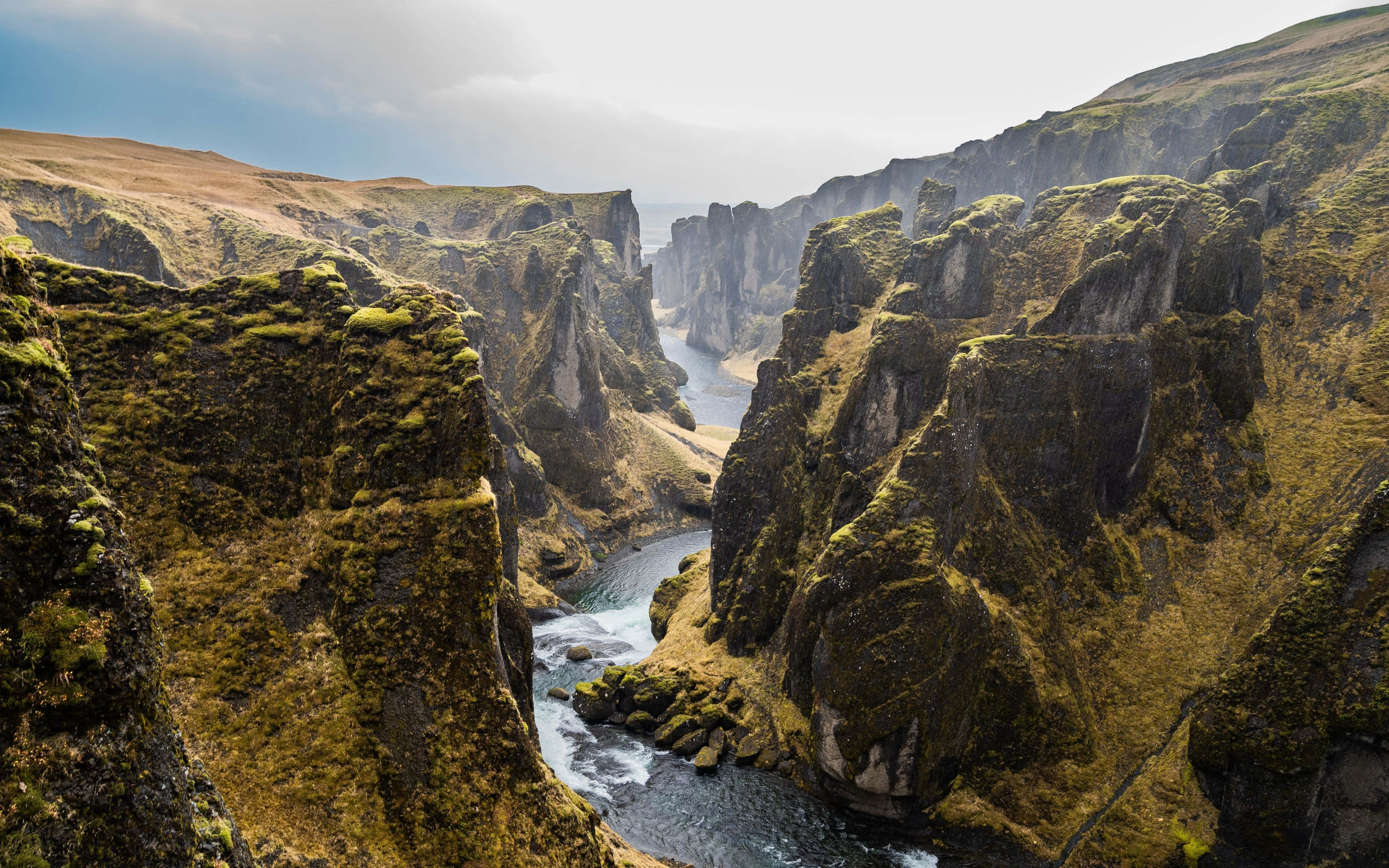 Iceland, river, canyon, 4K Desktop Wallpaper