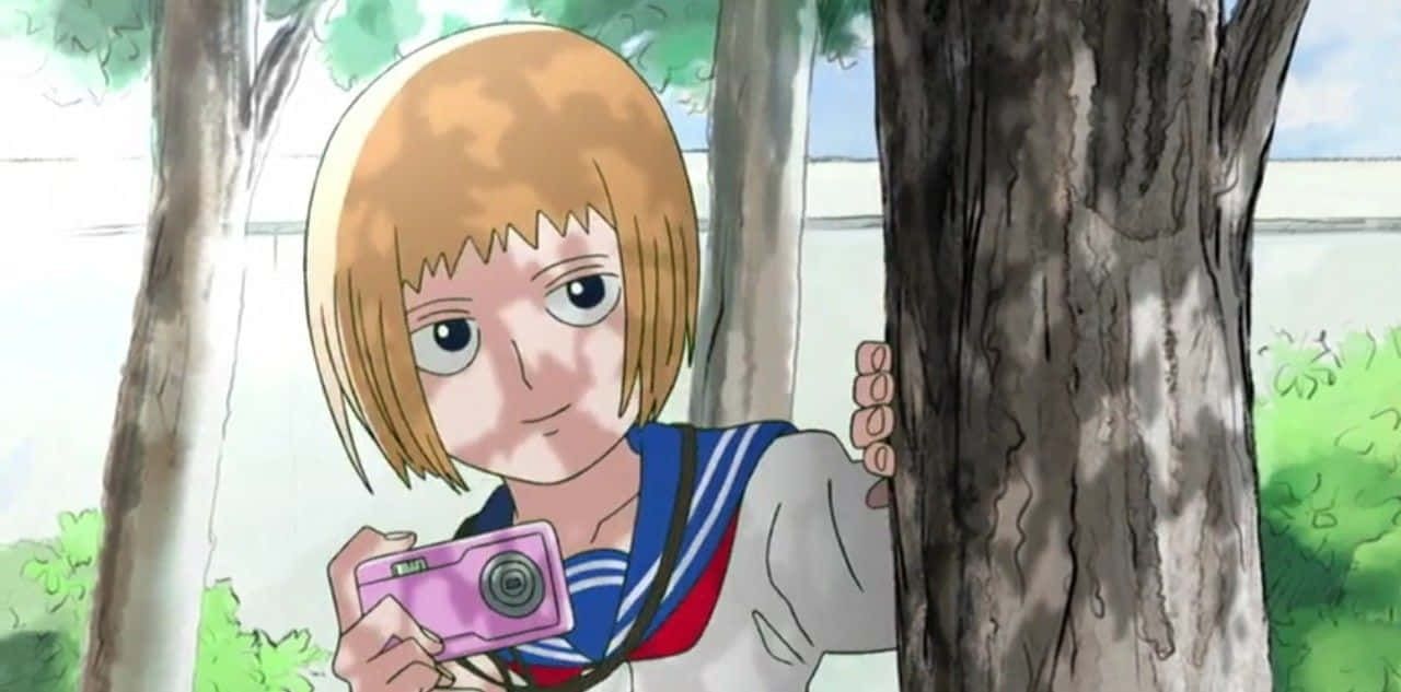 Ichi Mezato, school uniform, pink camera, HD Desktop Wallpaper