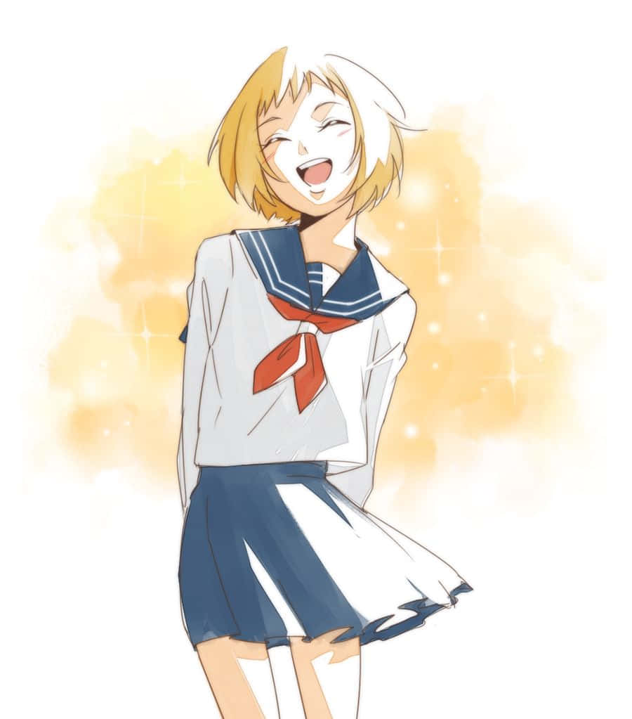 Ichi Mezato, sailor uniform, golden light, SD Phone Wallpaper