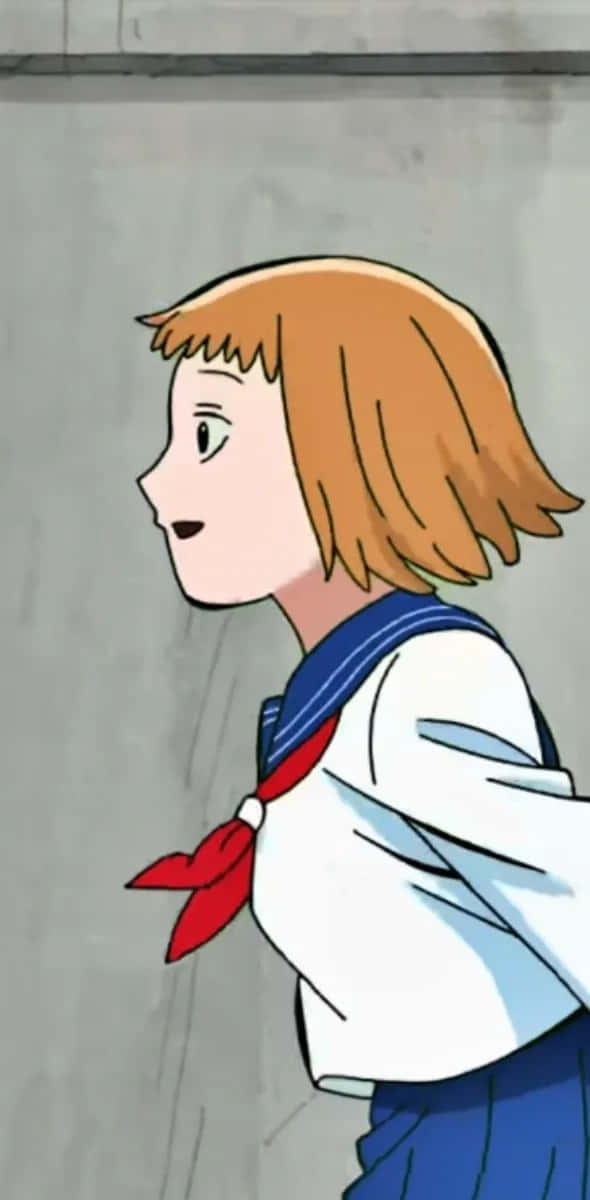 Ichi Mezato, orange hair, sailor uniform, SD Phone Wallpaper