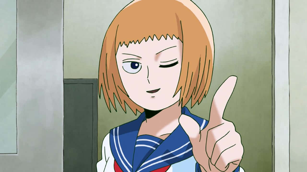 Ichi Mezato, short orange hair, blue sailor uniform, HD Desktop Wallpaper