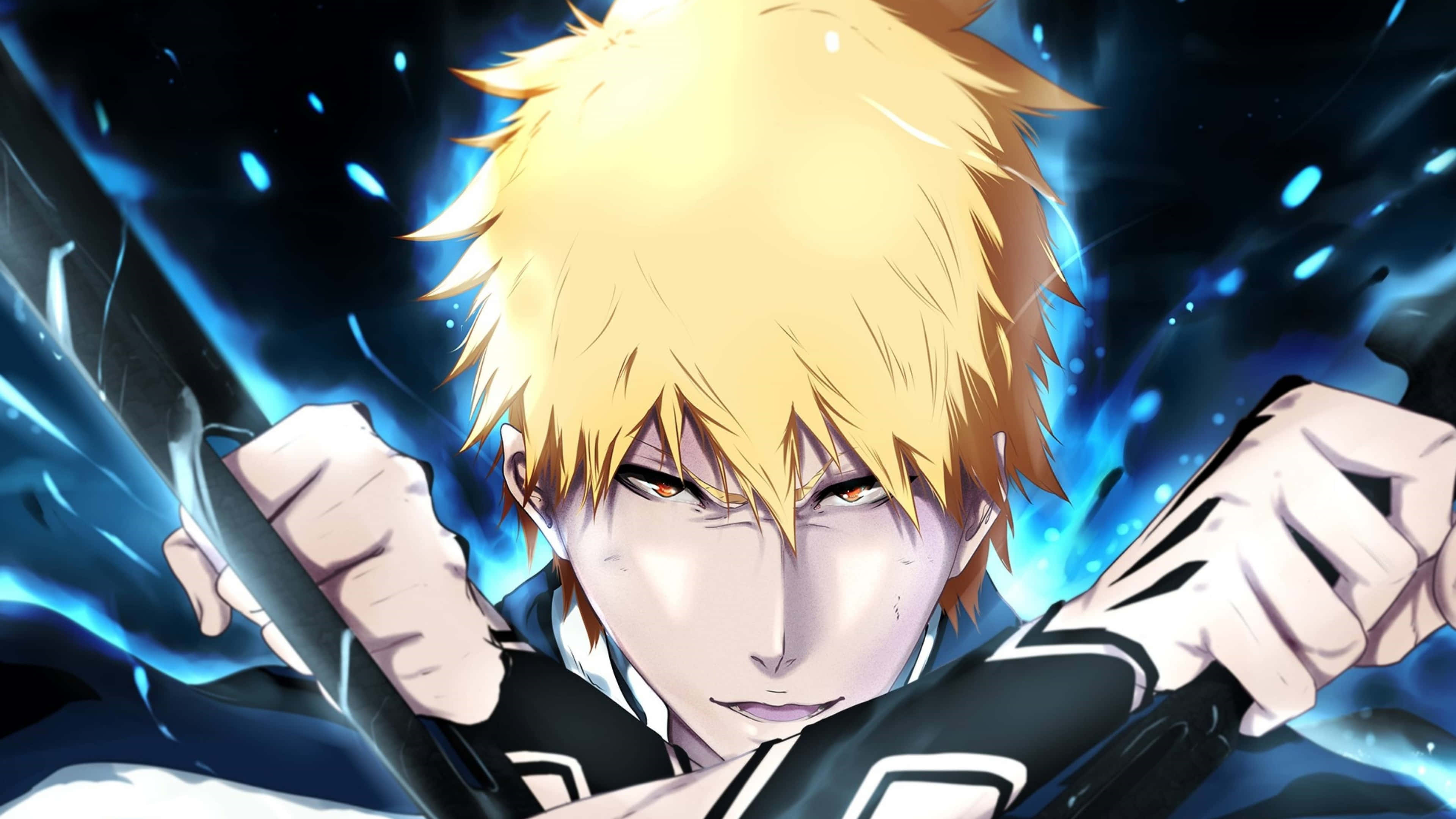 Ichigo 4K, 3840 x 2160, glowing blue sword, 4K Desktop Wallpaper
