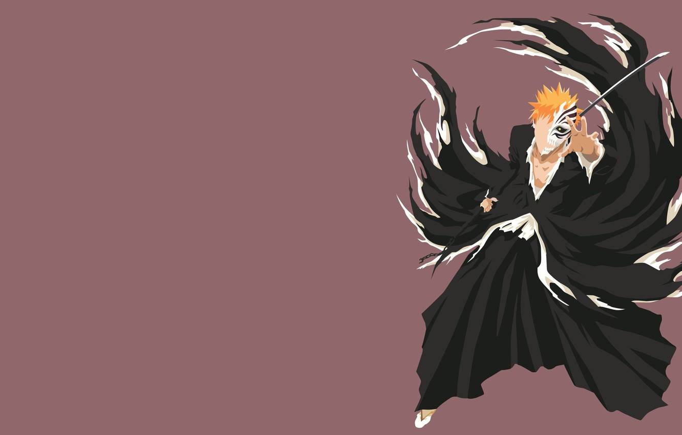 Ichigo Bankai, orange hair, black shroud, HD Desktop Wallpaper