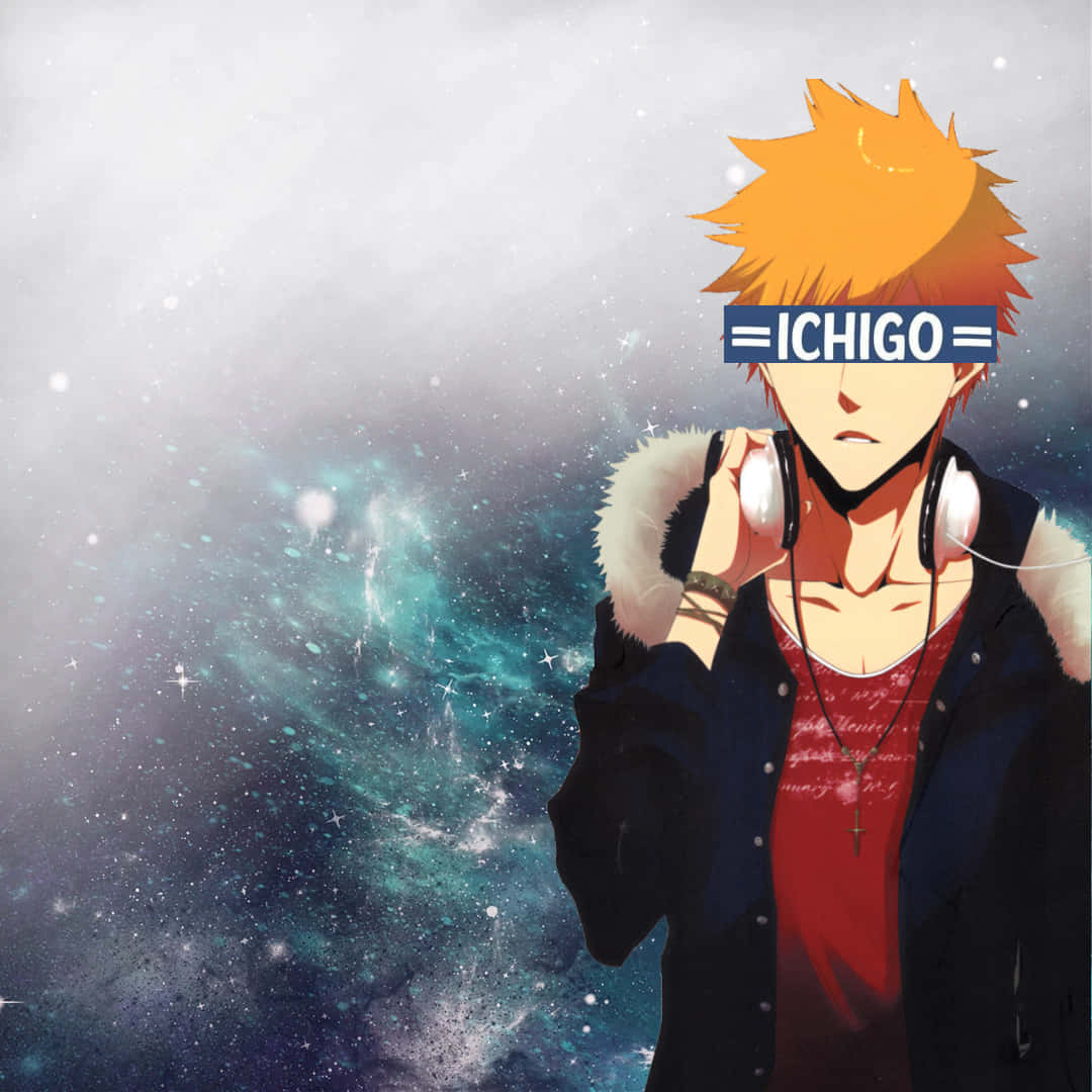 Ichigo, cosmic nebula, headphones, SD Desktop Wallpaper