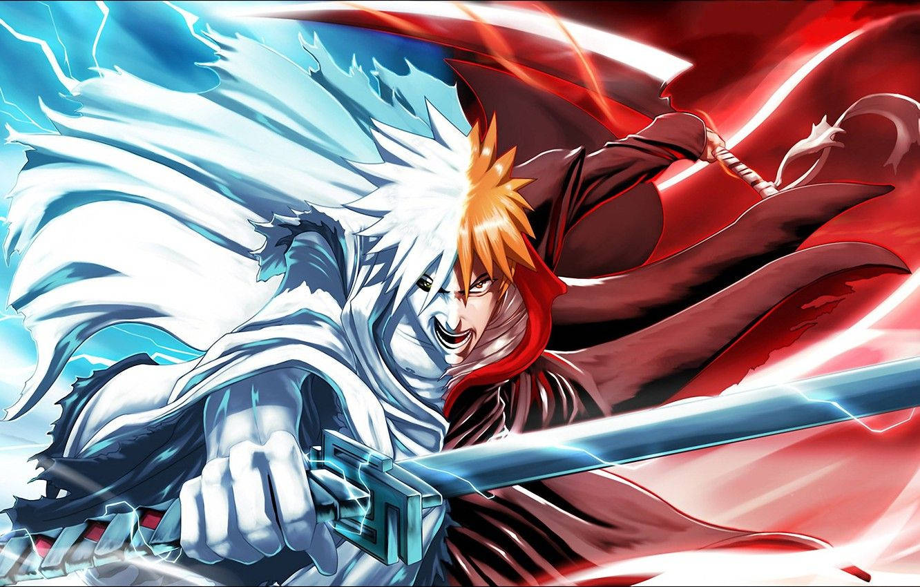 Ichigo Kurosaki, red energy, blue energy, HD Desktop Wallpaper