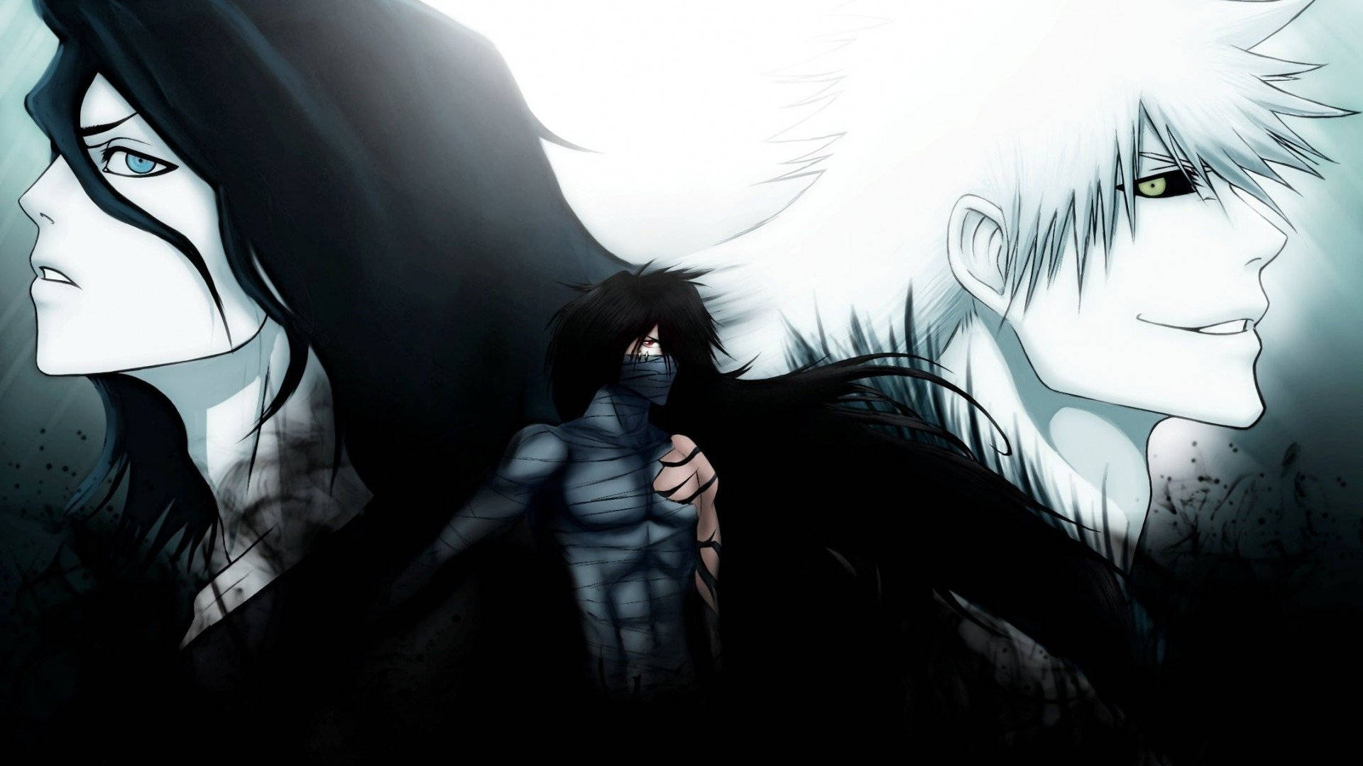 Ichigo Kurosaki, black and white, dramatic lighting, Full HD Desktop Wallpaper