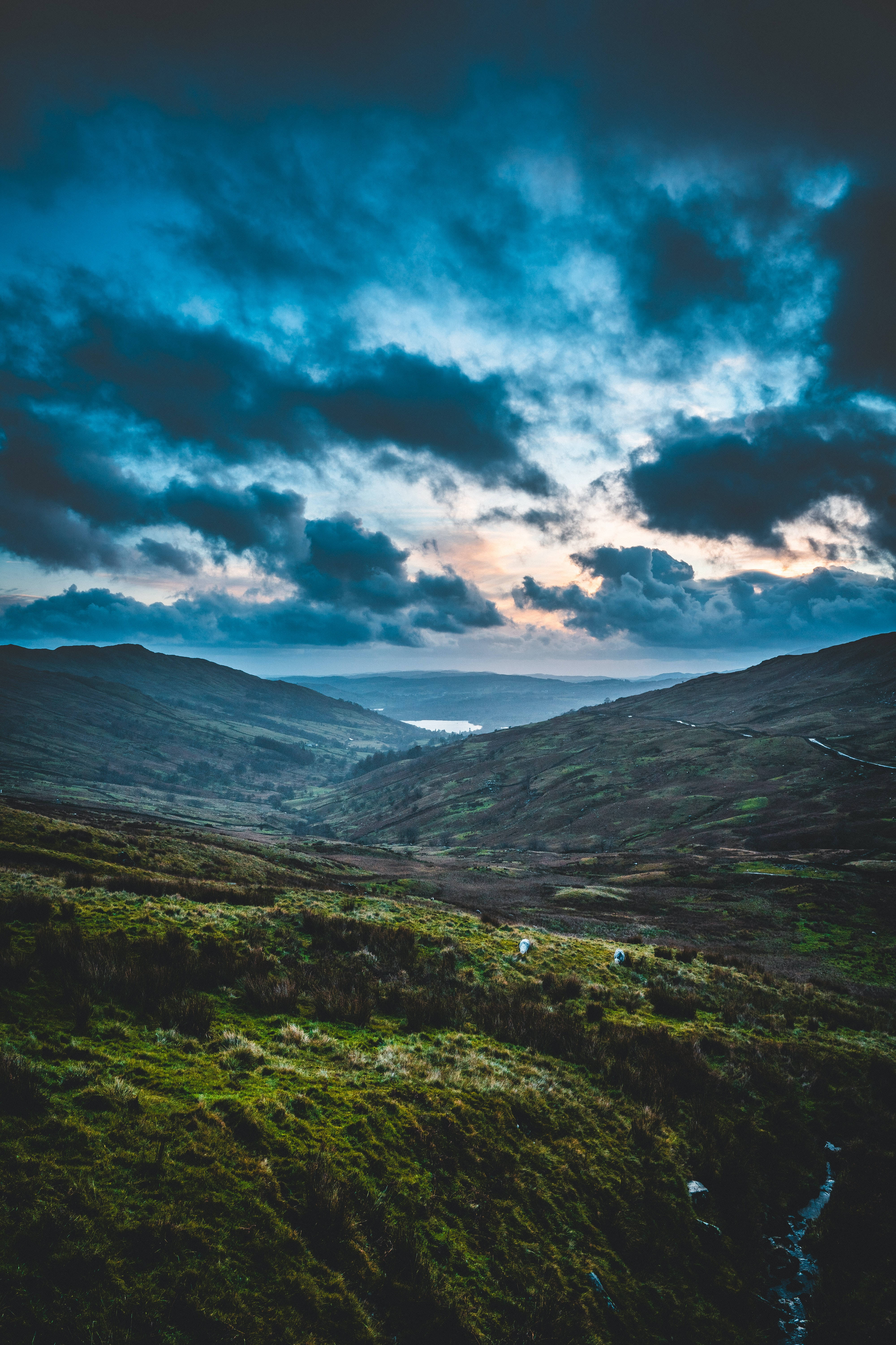 Idaho, blue clouds, green valley, 5K Phone Wallpaper