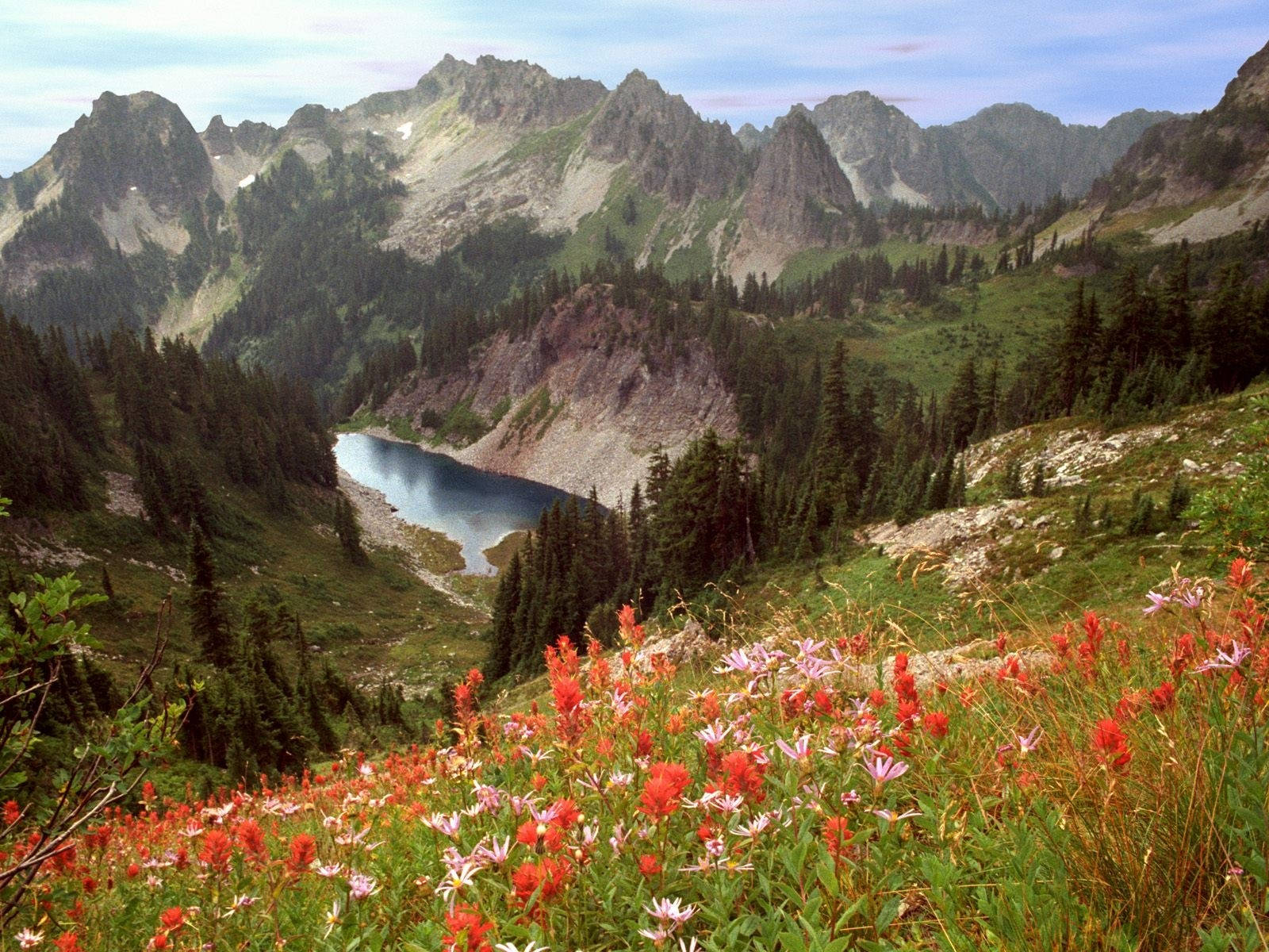 Flower Hills, Idaho, alpine lake, HD Desktop Wallpaper