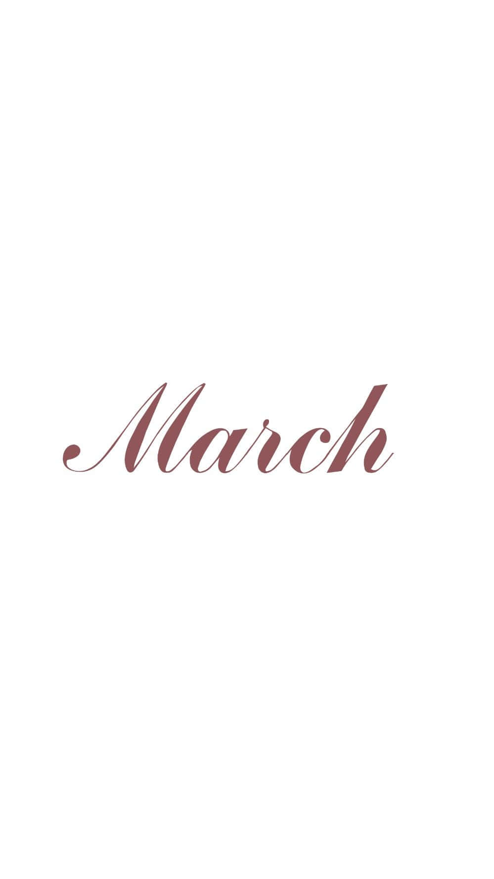 March, elegant rose gold cursive script, clean white background, HD Phone Wallpaper