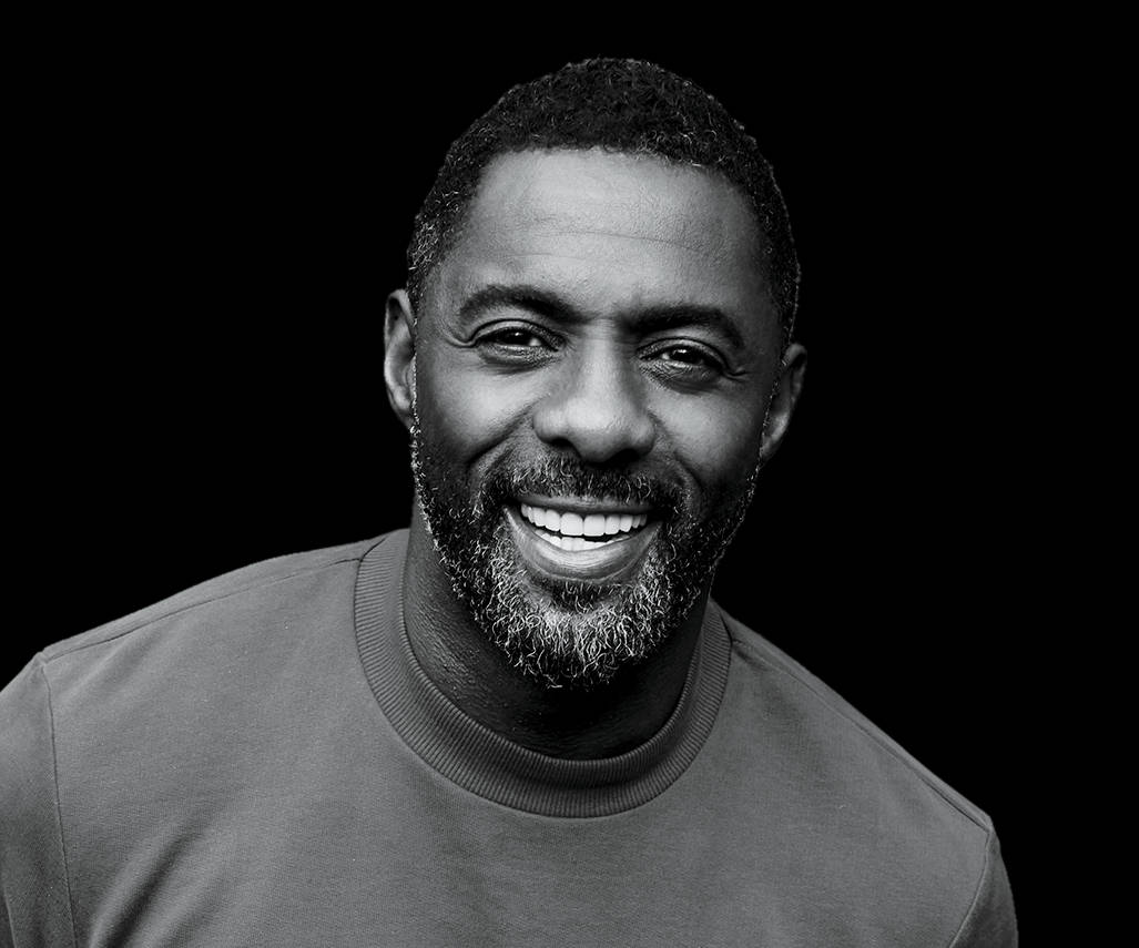 Idris Elba, grayscale, black background, SD Desktop Wallpaper
