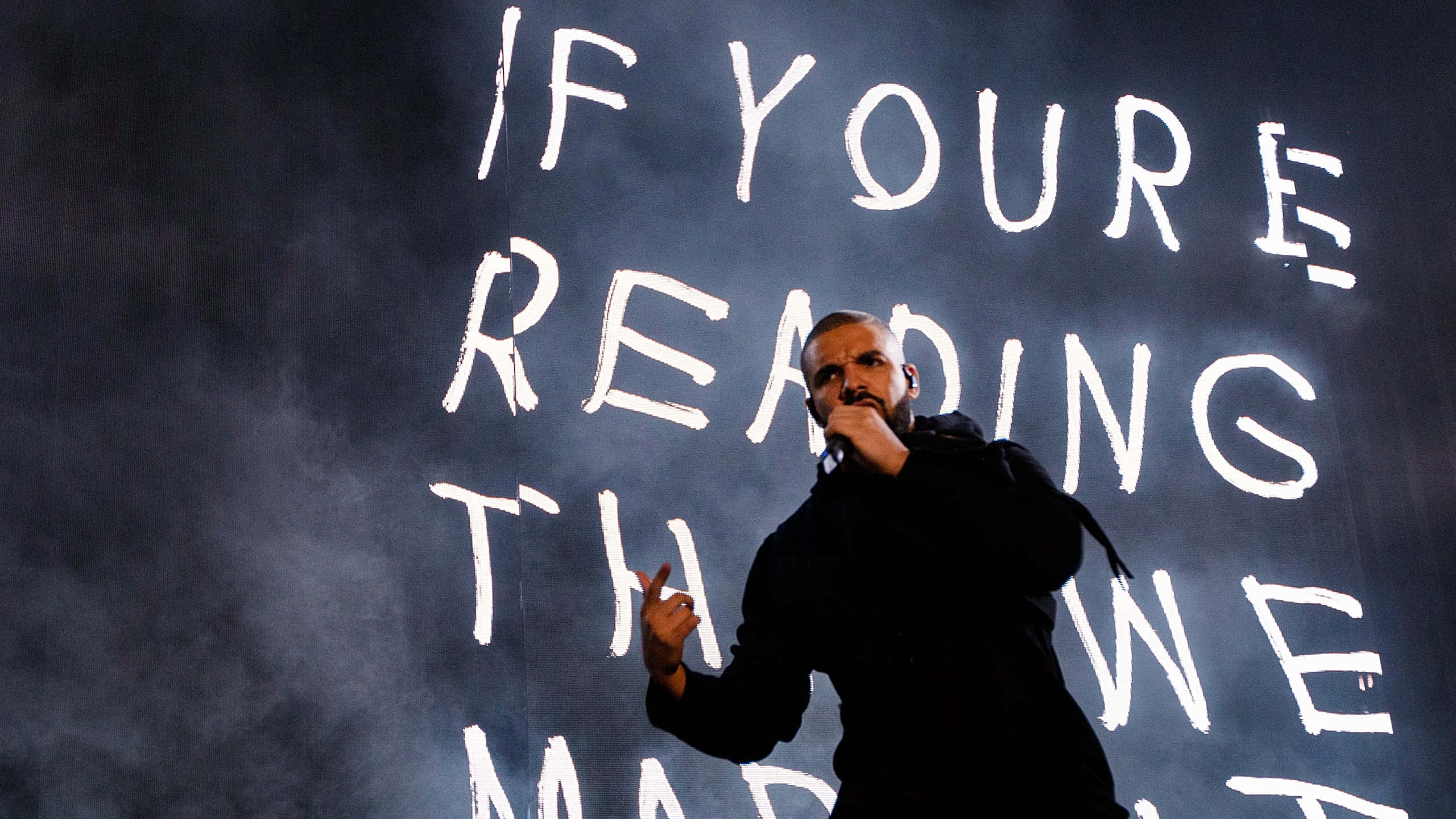 IF YOU'RE READING THIS WE MADE IT, black, smoky backdrop, 2K Desktop Wallpaper