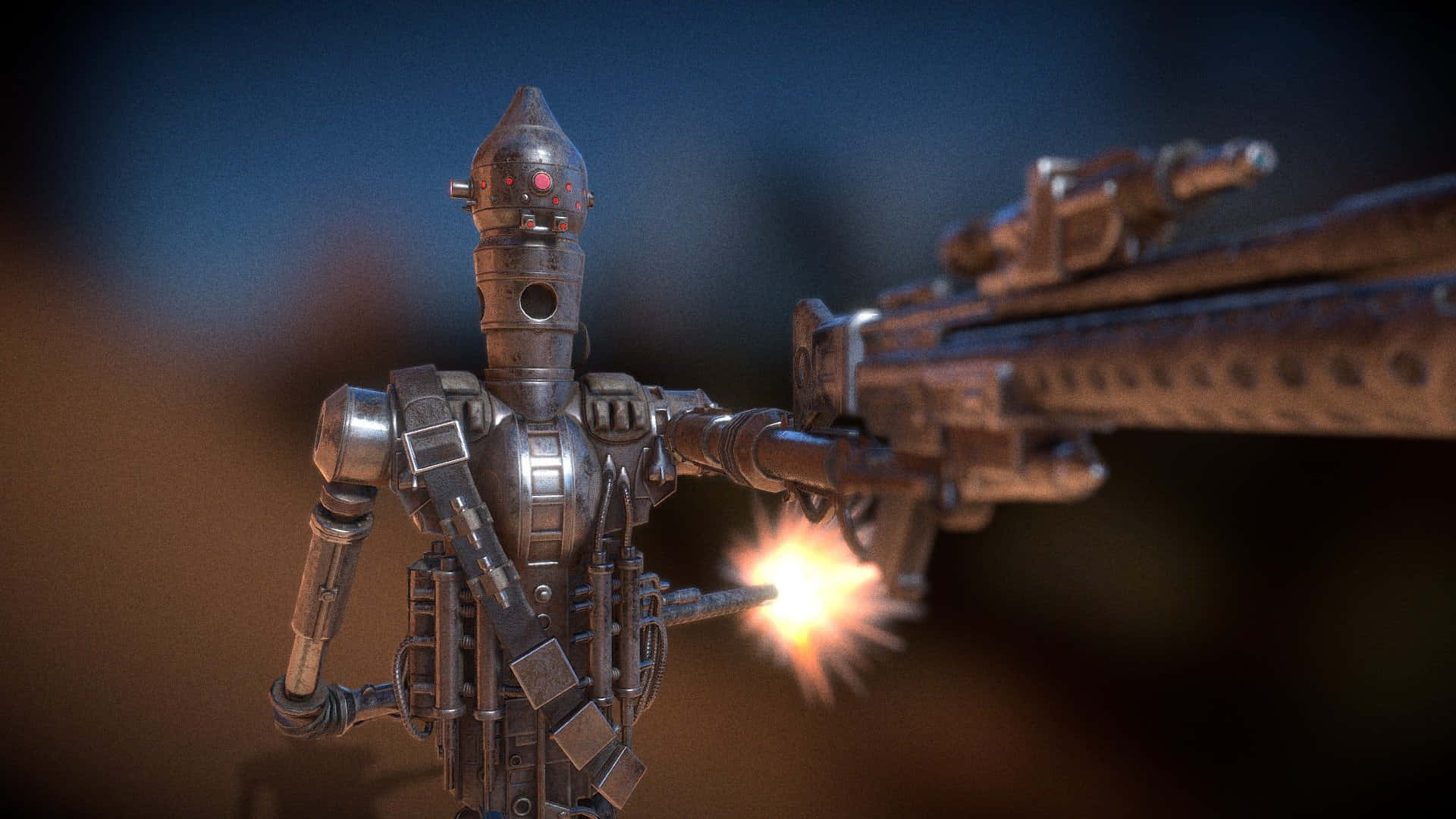 IG-88, metallic robot, weapon, Full HD Desktop Wallpaper