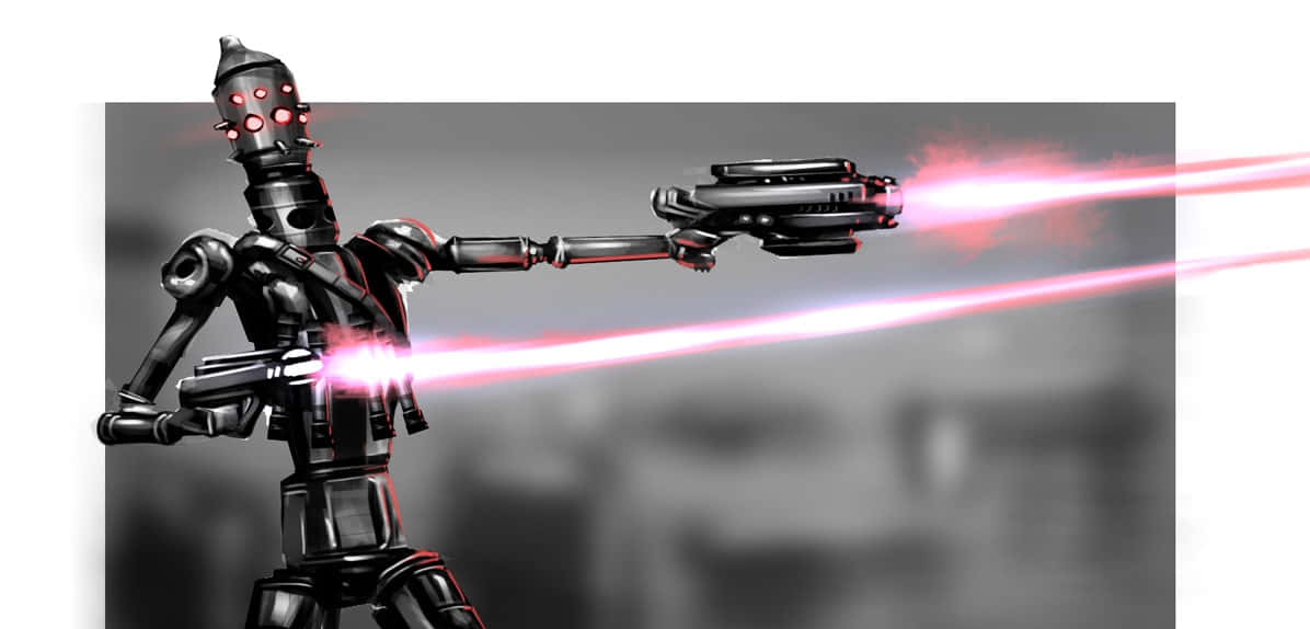IG-88, black and red armored robot, dual pink laser beams, SD Desktop Wallpaper