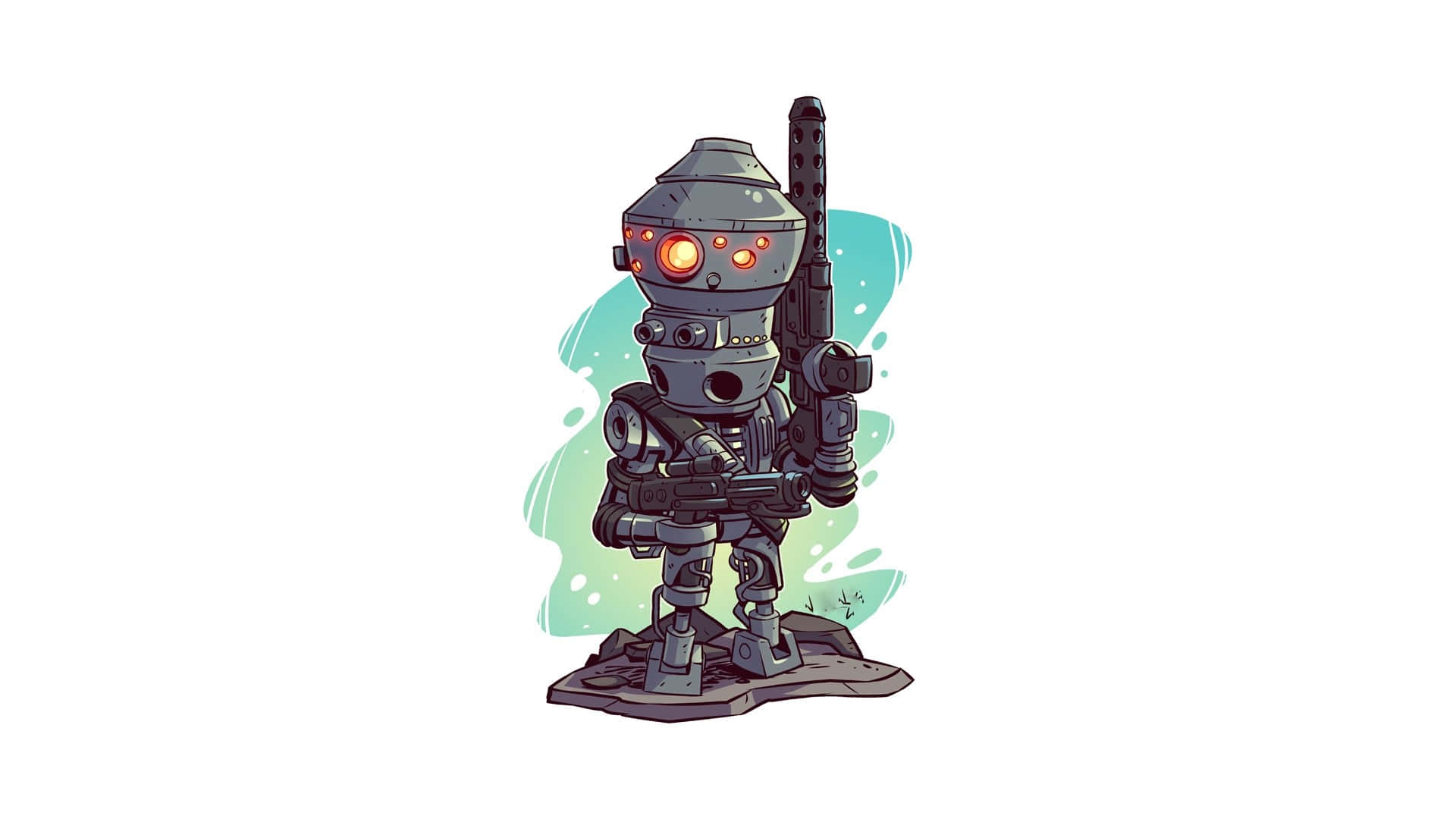 IG-88, bounty hunter droid, glowing orange eyes, Full HD Desktop Wallpaper