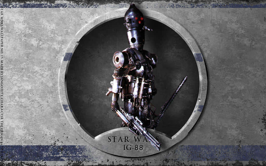 IG-88, bounty hunter droid, circular metal frame, SD Desktop Wallpaper