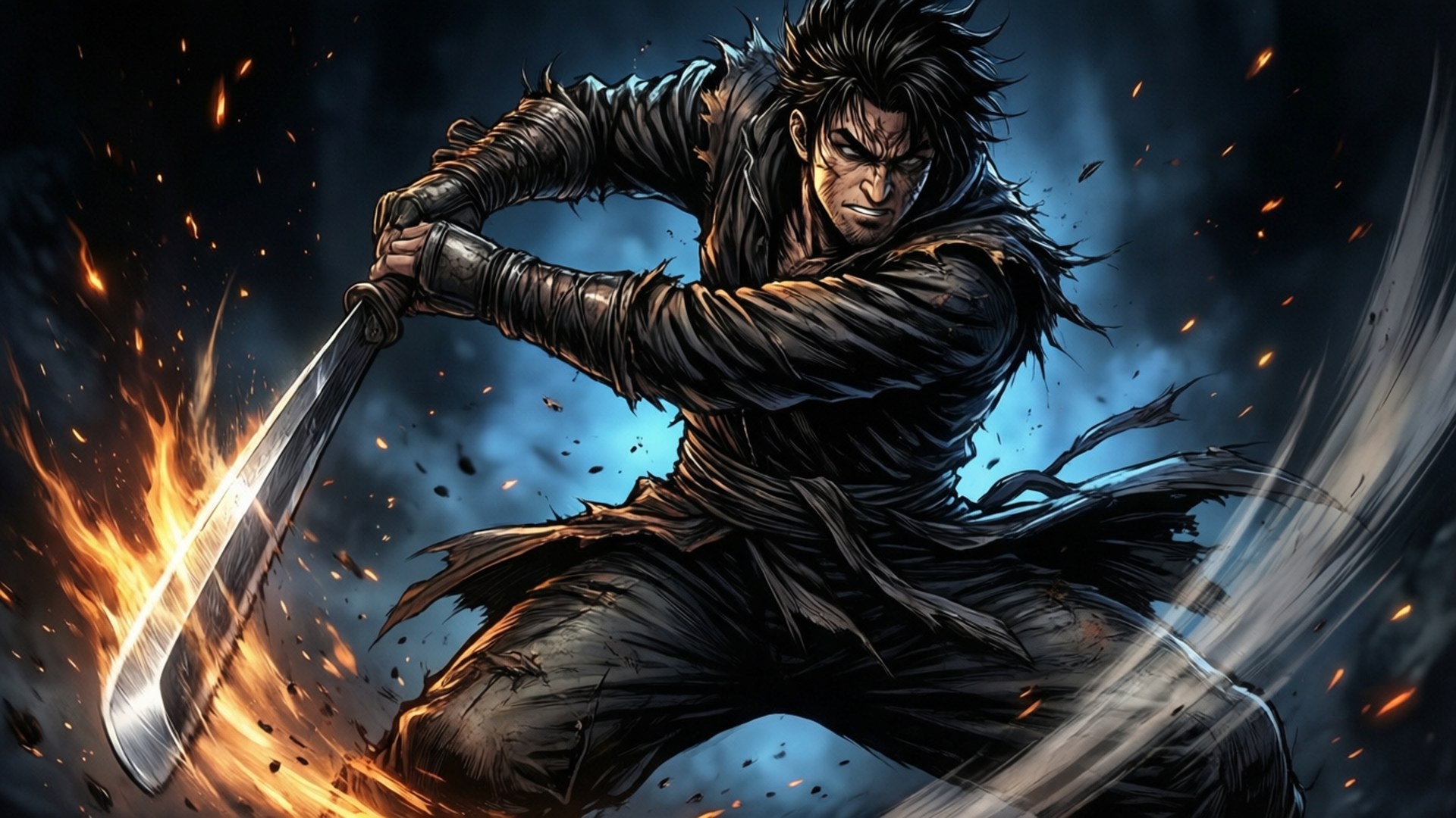 Igris, sword, shadows, Full HD Desktop Wallpaper