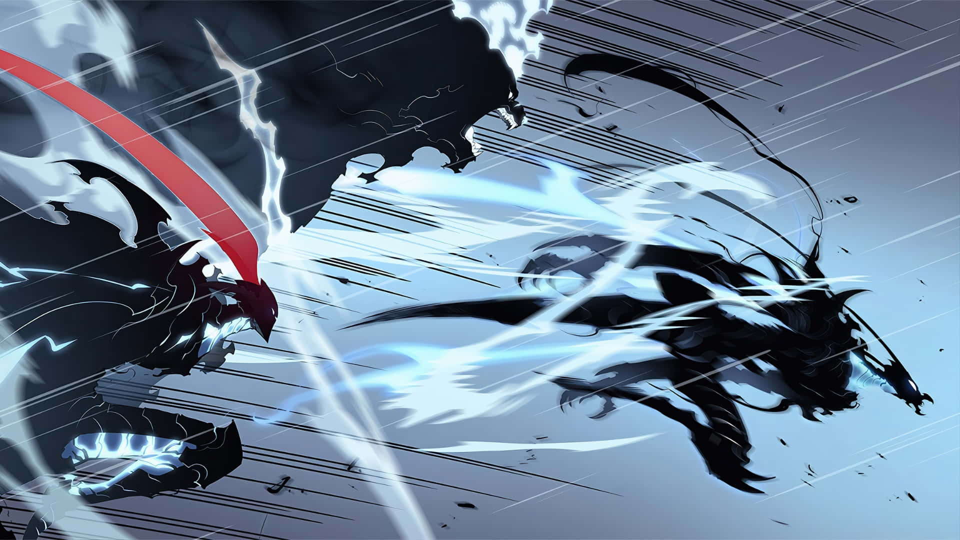 Igris, epic battle scene, dark armored warriors, Full HD Desktop Wallpaper