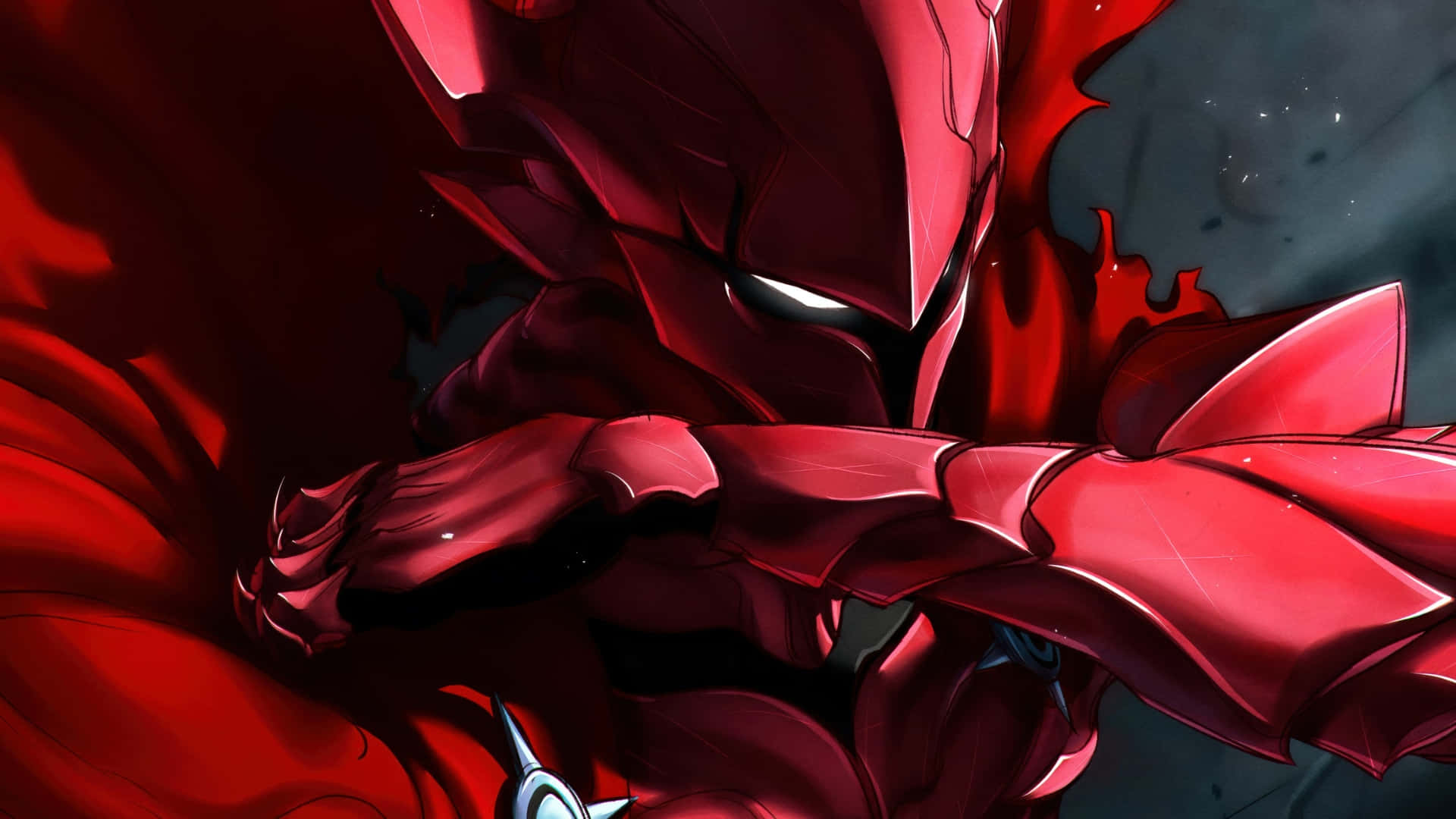 Igris, red armor, glowing white eyes, Full HD Desktop Wallpaper