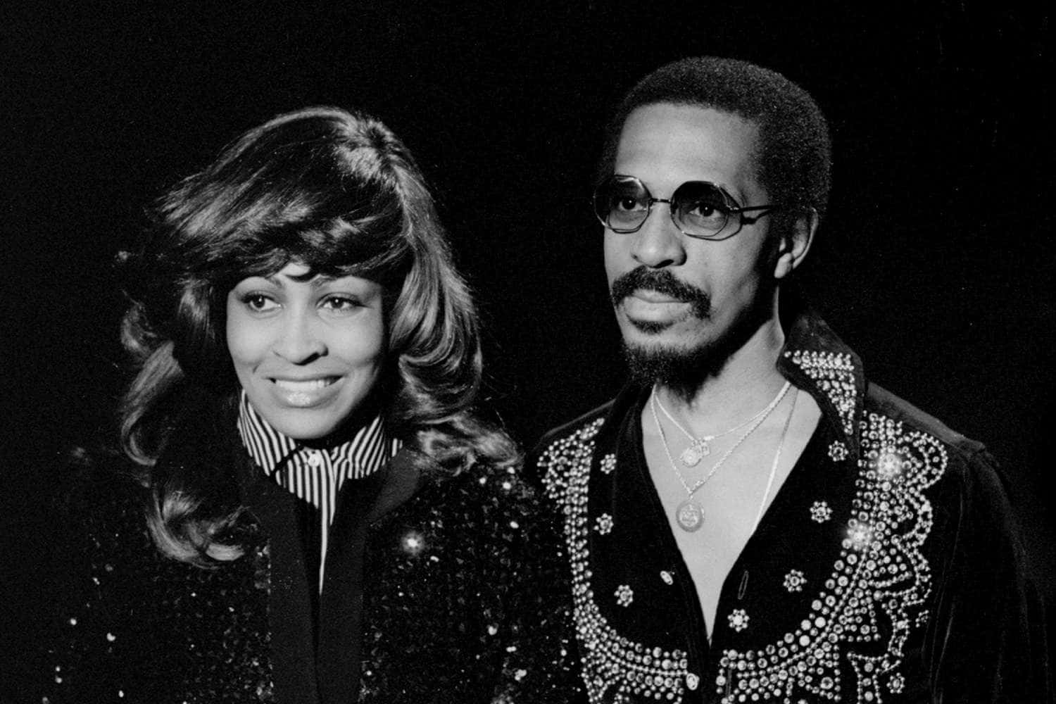 Ike & Tina Turner, black and white portrait, smiling woman, HD Desktop Wallpaper