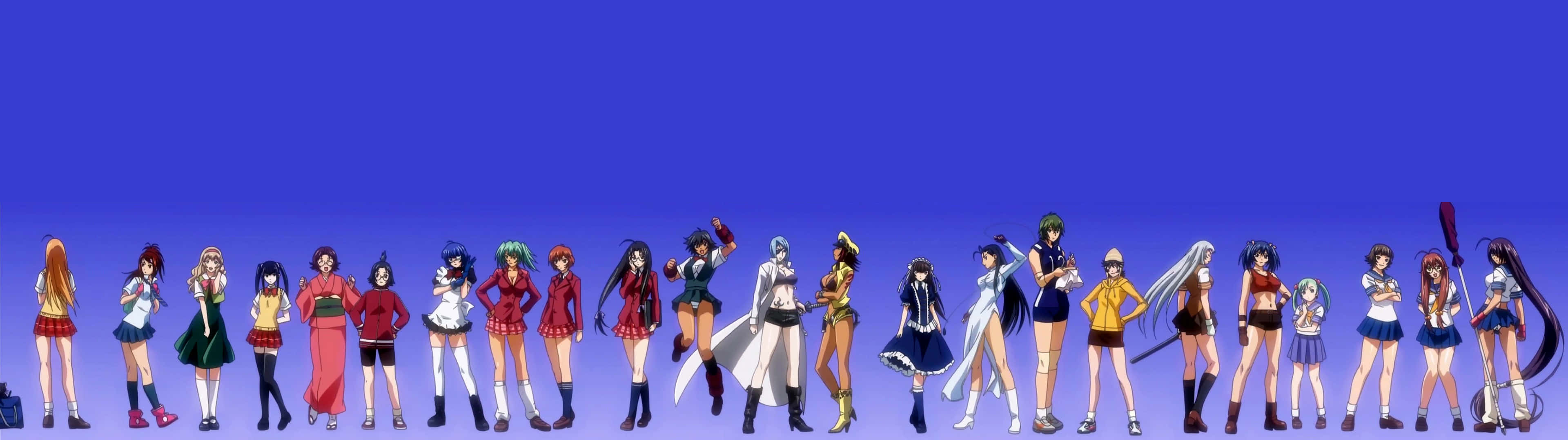Ikki Tousen, anime girls, varied outfits, 4K Desktop Wallpaper