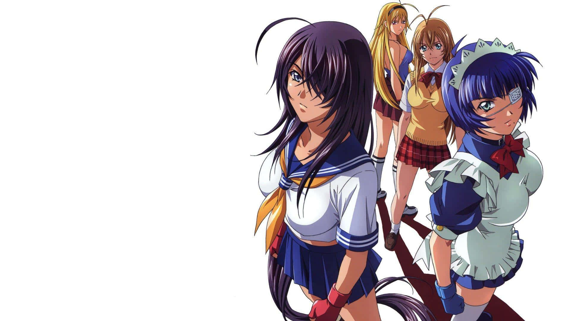 Ikki Tousen, school outfits, maid outfits, Full HD Desktop Wallpaper