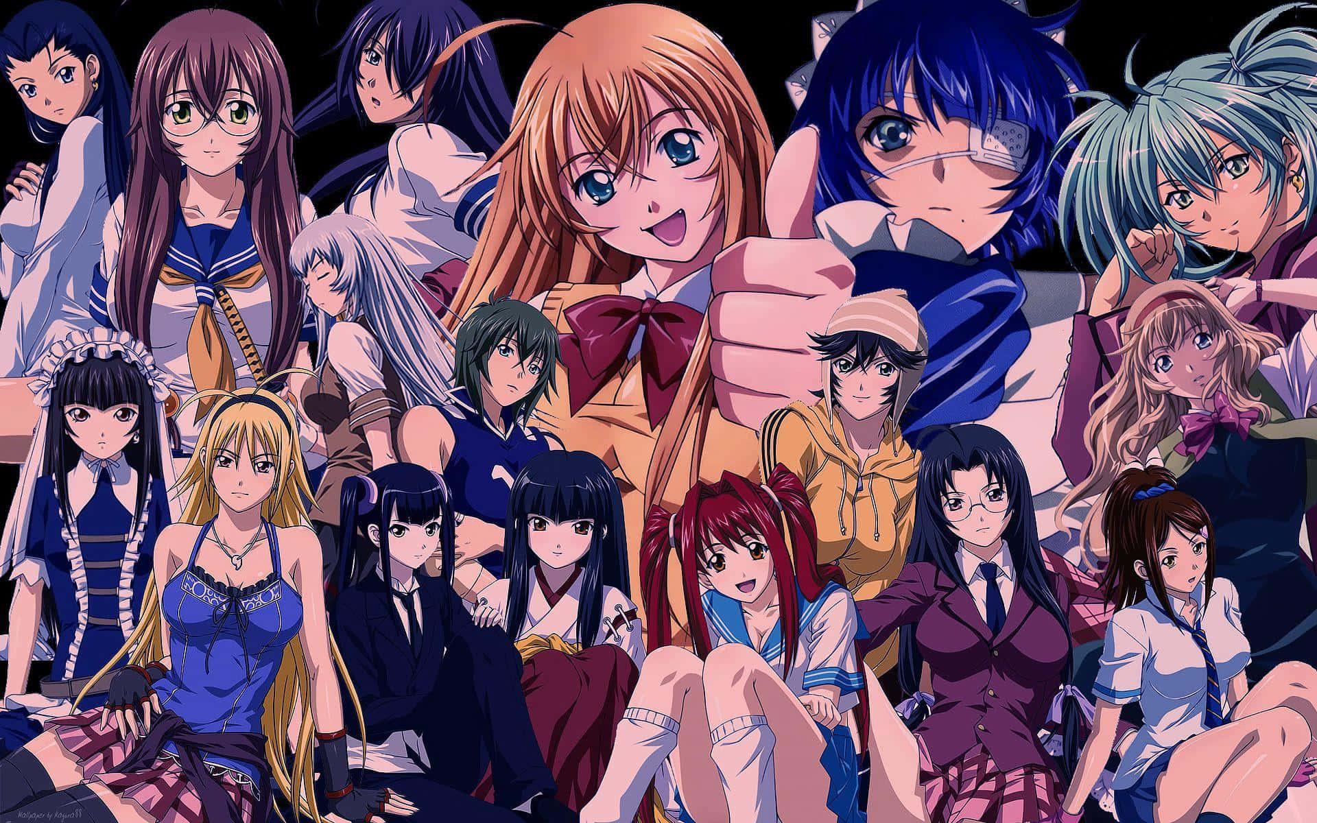 Ikki Tousen, anime collage, female characters, Full HD Desktop Wallpaper