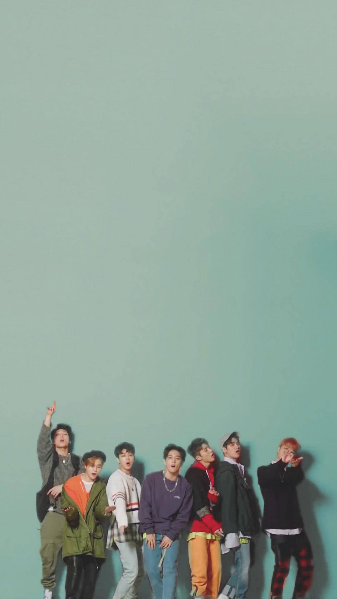 IKon, green backdrop, teal backdrop, Full HD Phone Wallpaper