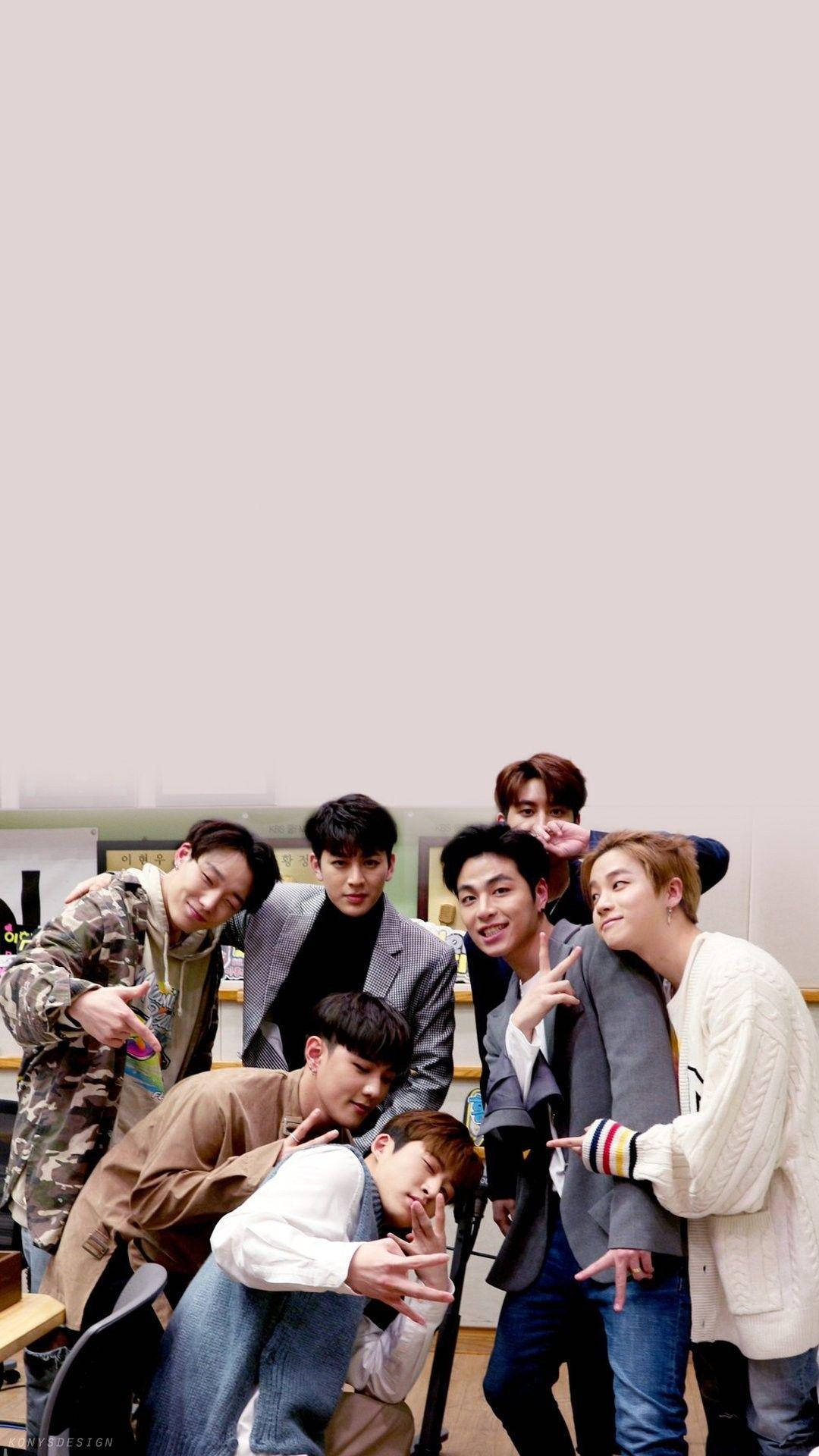 IKon, Seven young men, casual clothes, Full HD Phone Wallpaper