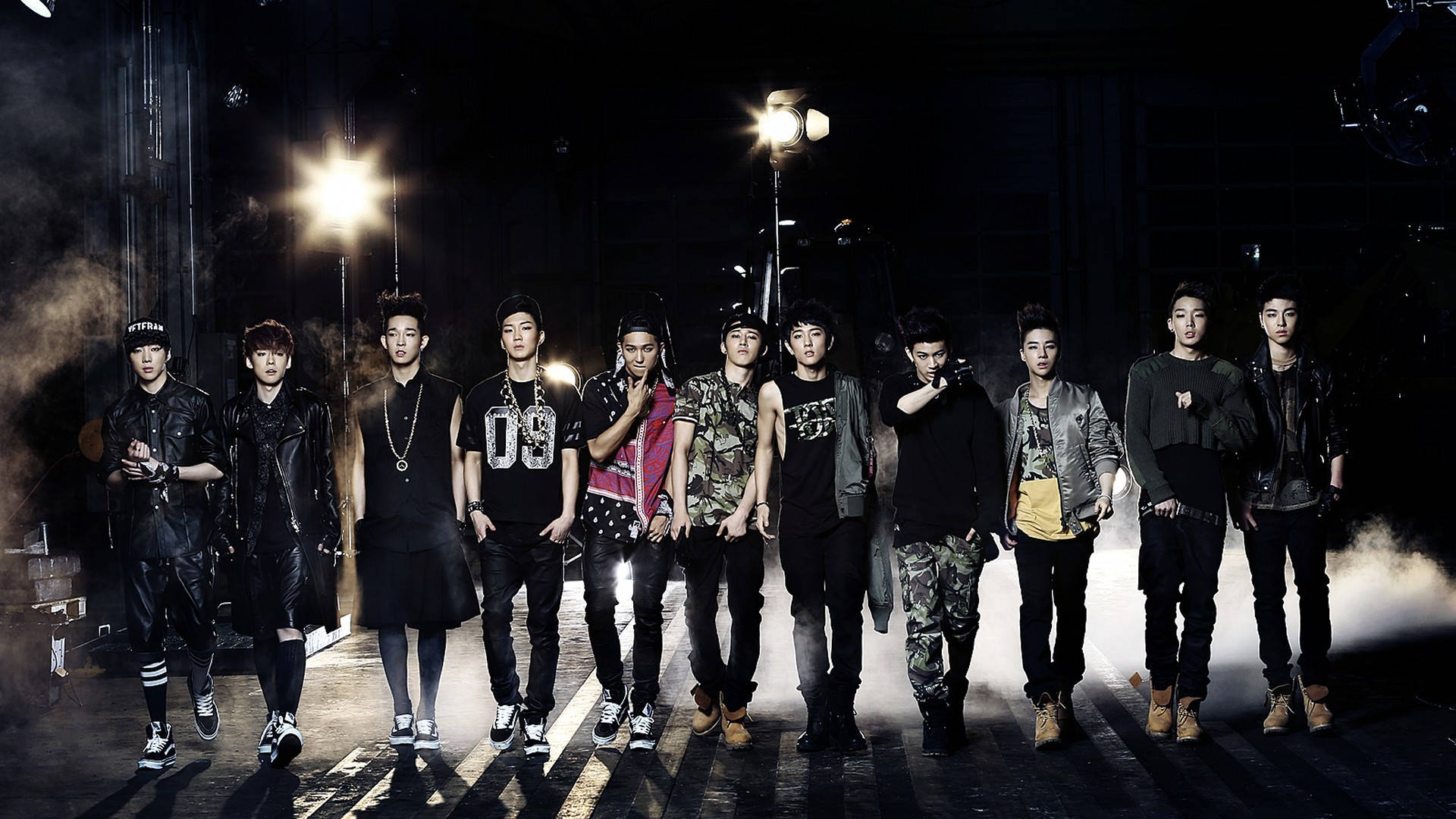 IKon, K-pop group, smoky dark studio, Full HD Desktop Wallpaper