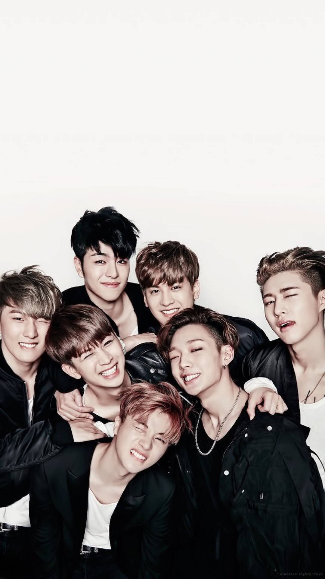 IKon, black jackets, plain white background, Full HD Phone Wallpaper