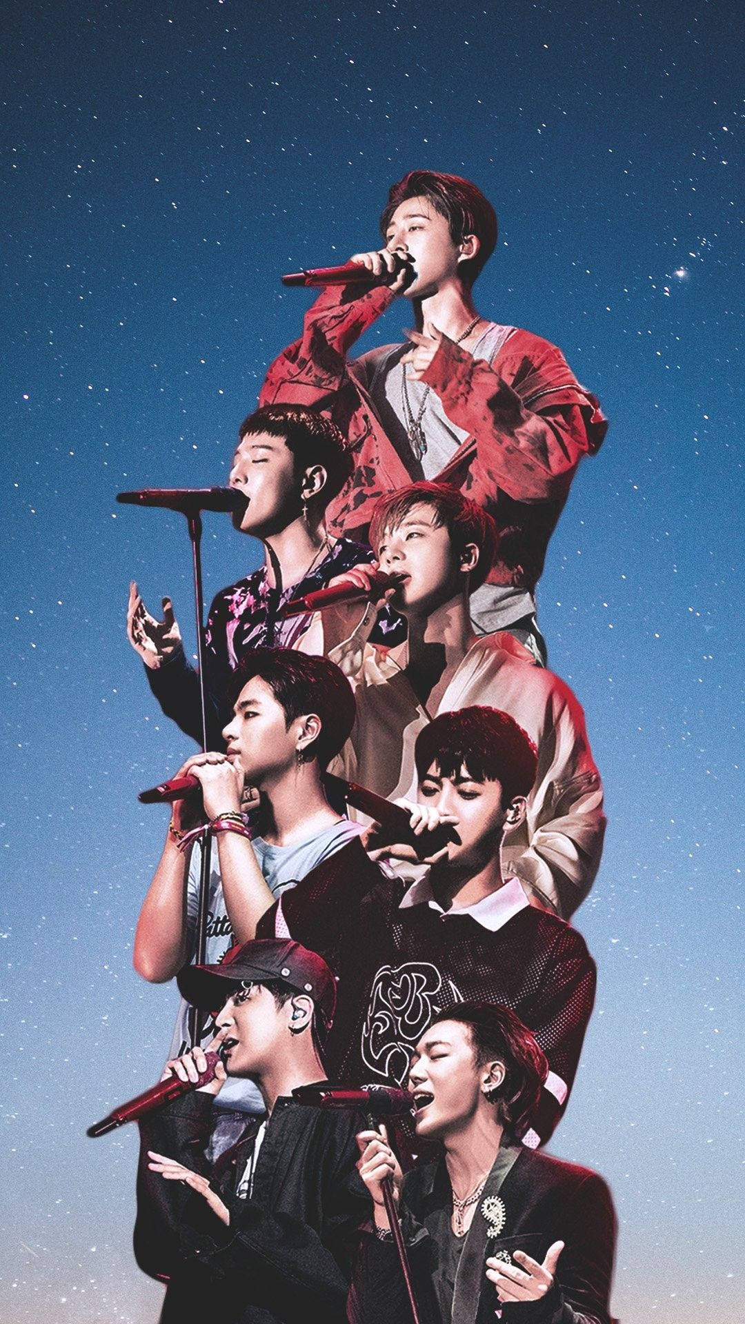 IKon, singing, seven male singers, Full HD Phone Wallpaper