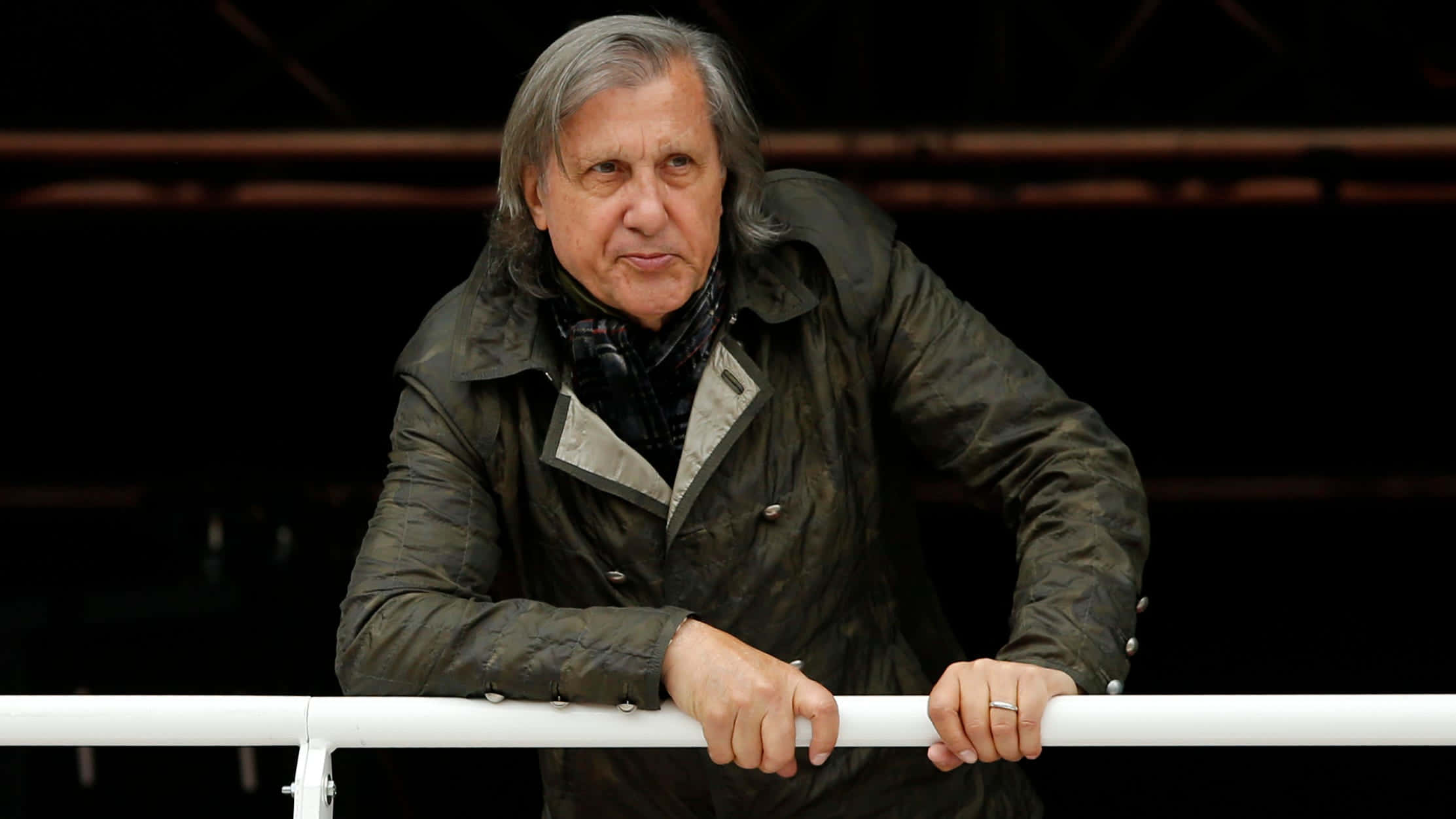 Ilie Năstase, gray hair, dark jacket, Full HD Desktop Wallpaper