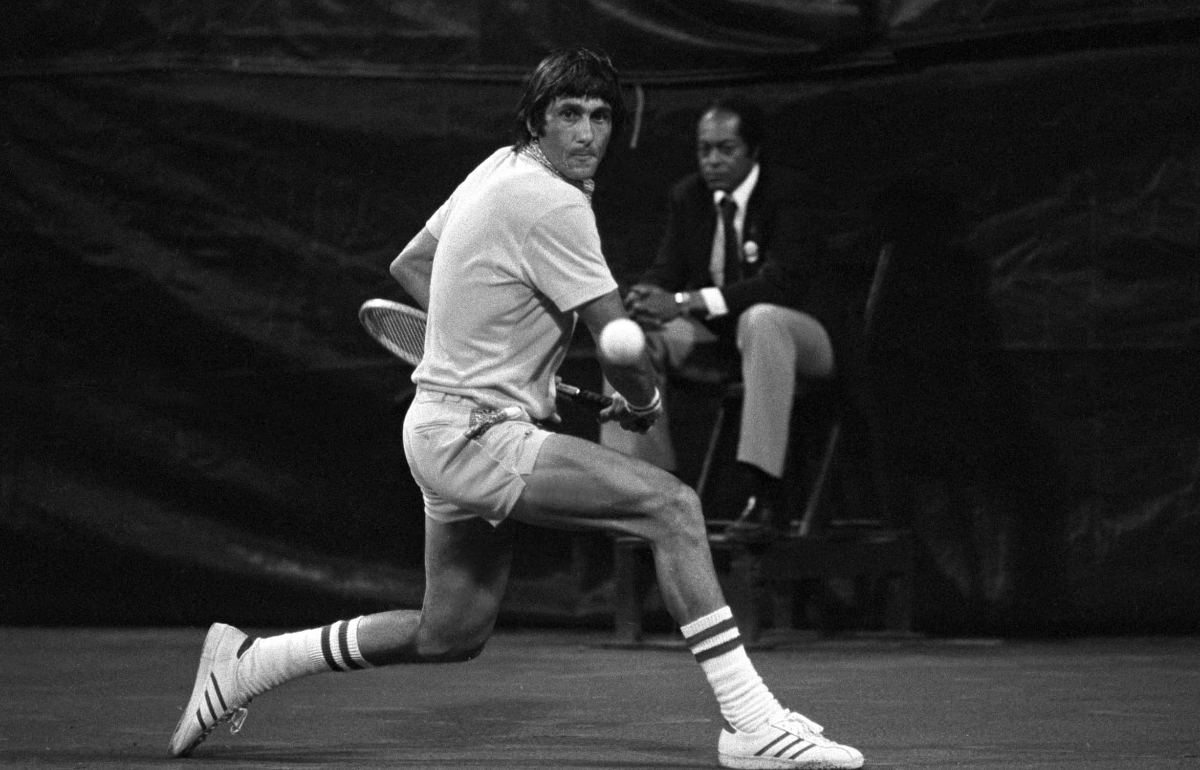 Ilie Năstase, tennis player, mid-swing, Full HD Desktop Wallpaper