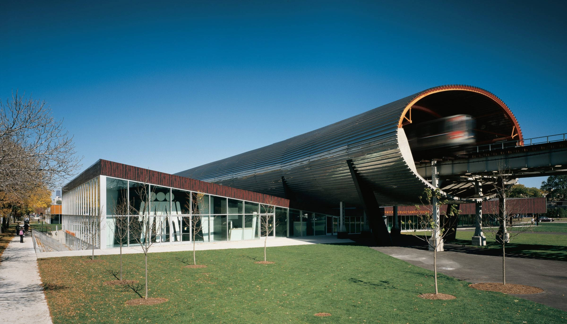 Illinois Institute Of Technology, modern architecture, futuristic monorail, Full HD Desktop Wallpaper