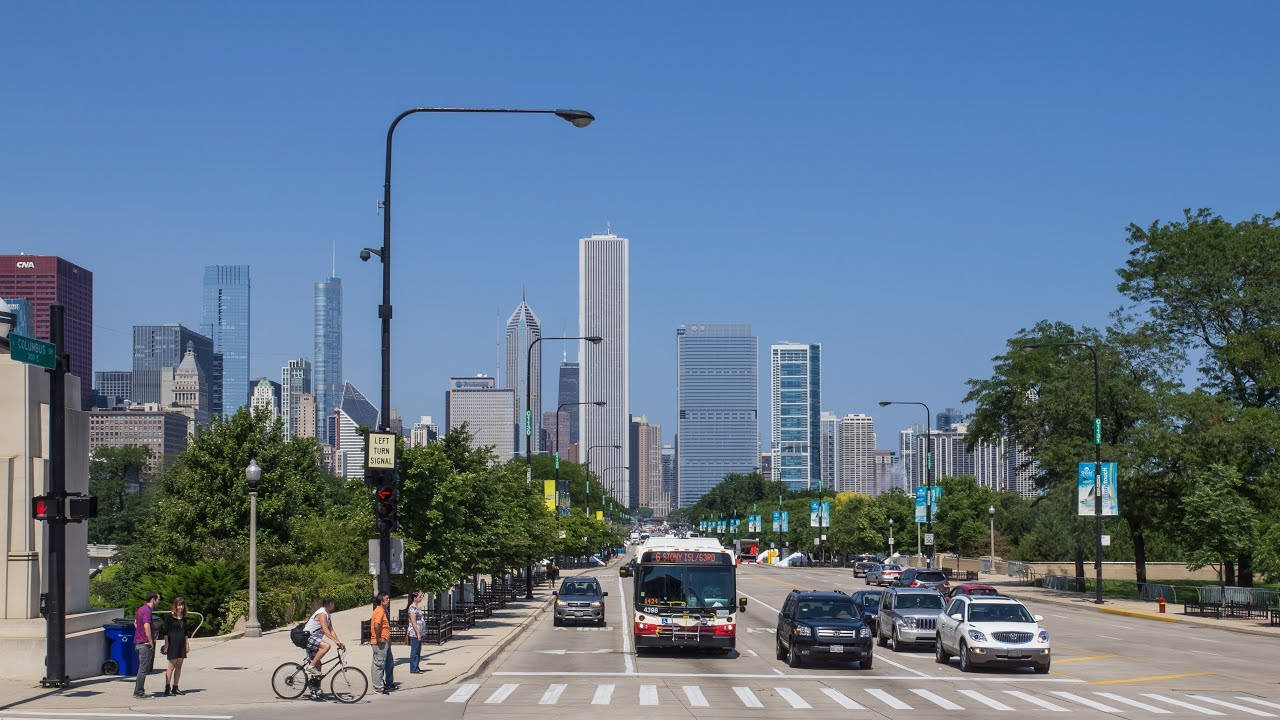 downtown Chicago, Illinois, city skyline, HD Desktop Wallpaper
