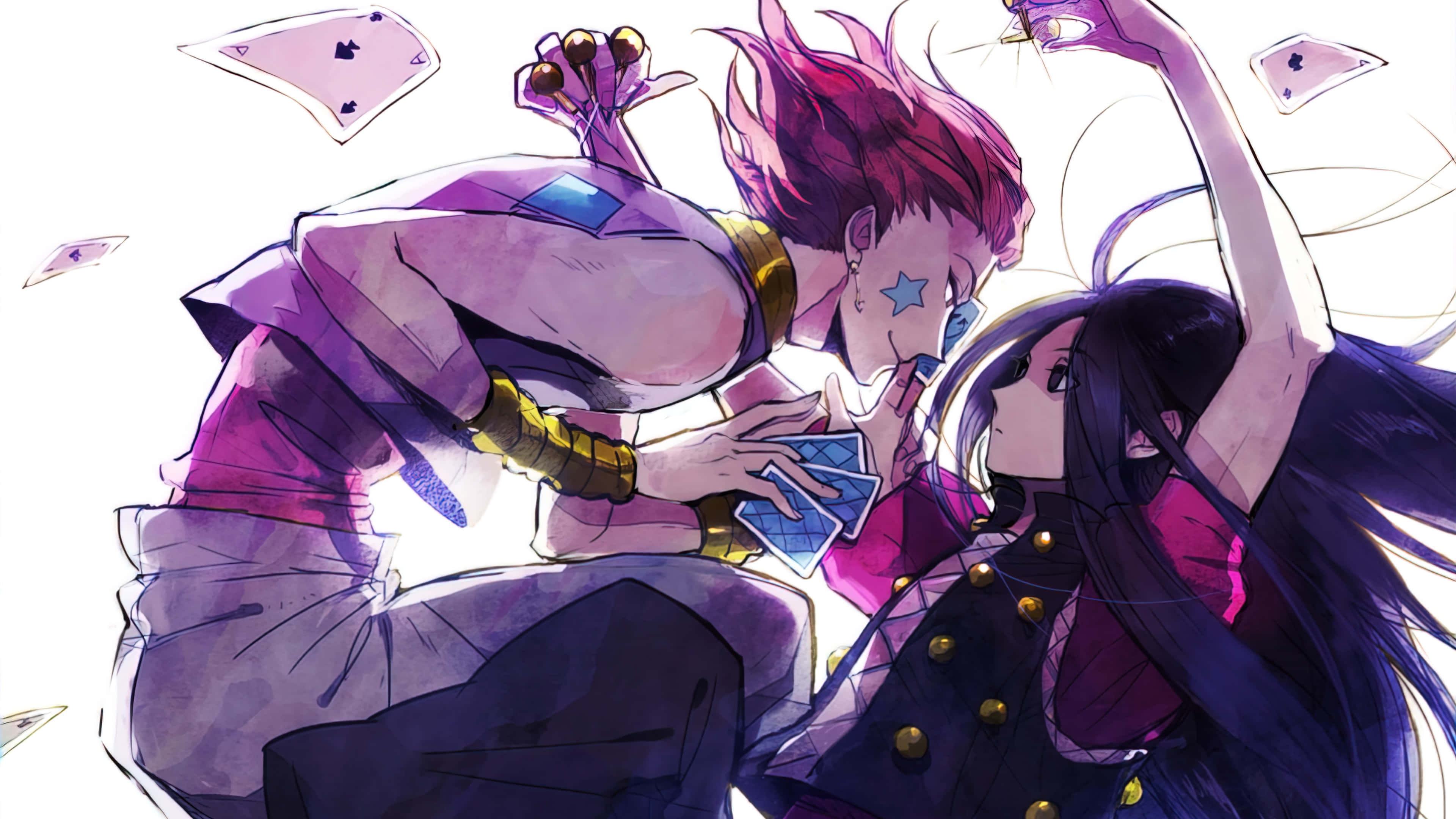 Illumi Zoldyck, purple, pink, 4K Desktop Wallpaper