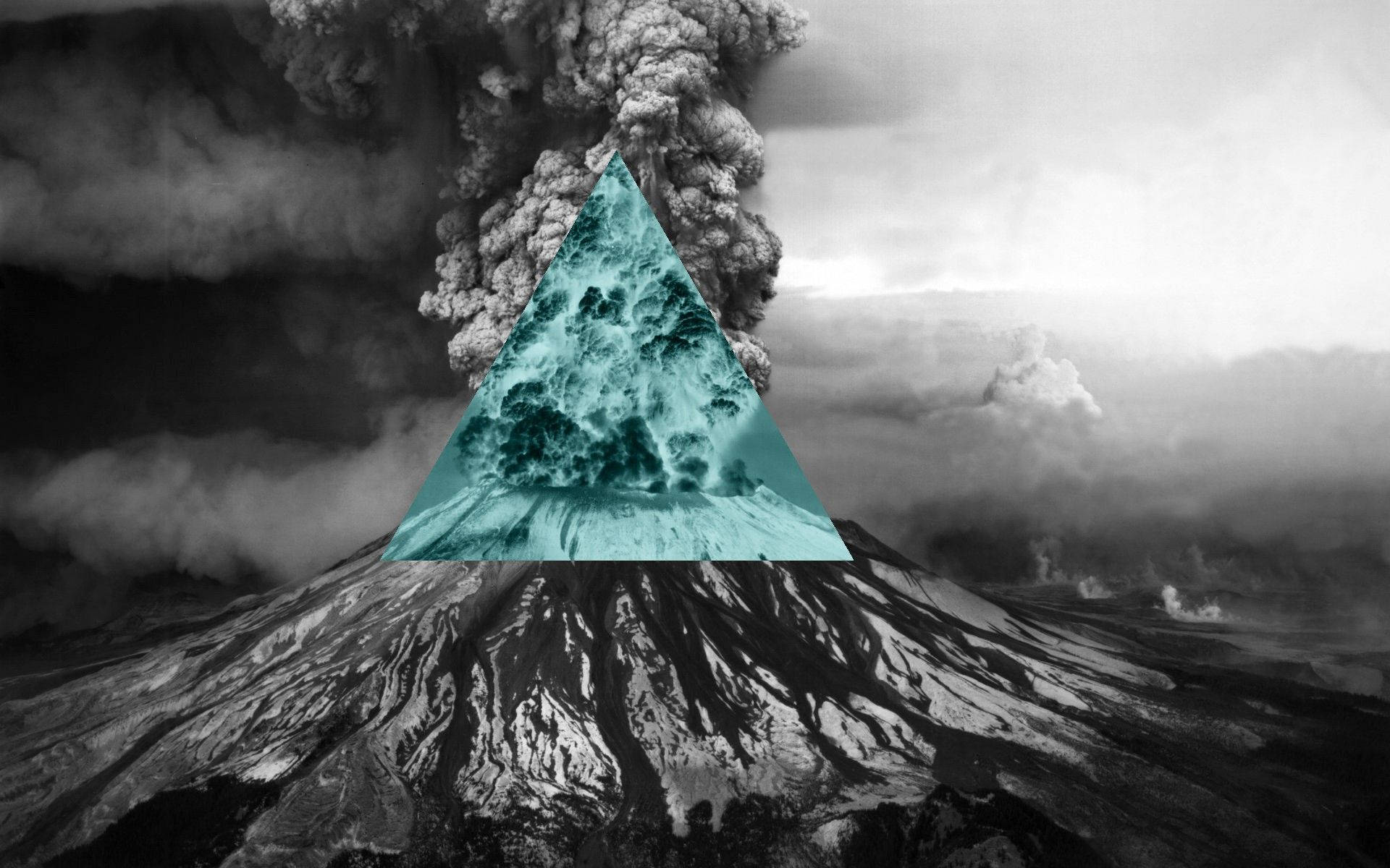 Illuminati, nature triangle, teal triangle, Full HD Desktop Wallpaper