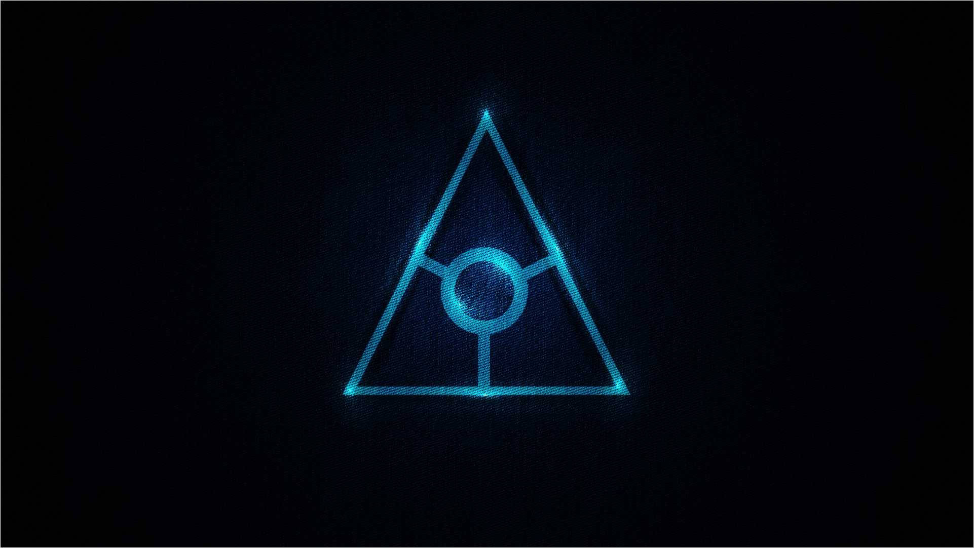 Illuminati, blue triangle, glowing blue, Full HD Desktop Wallpaper