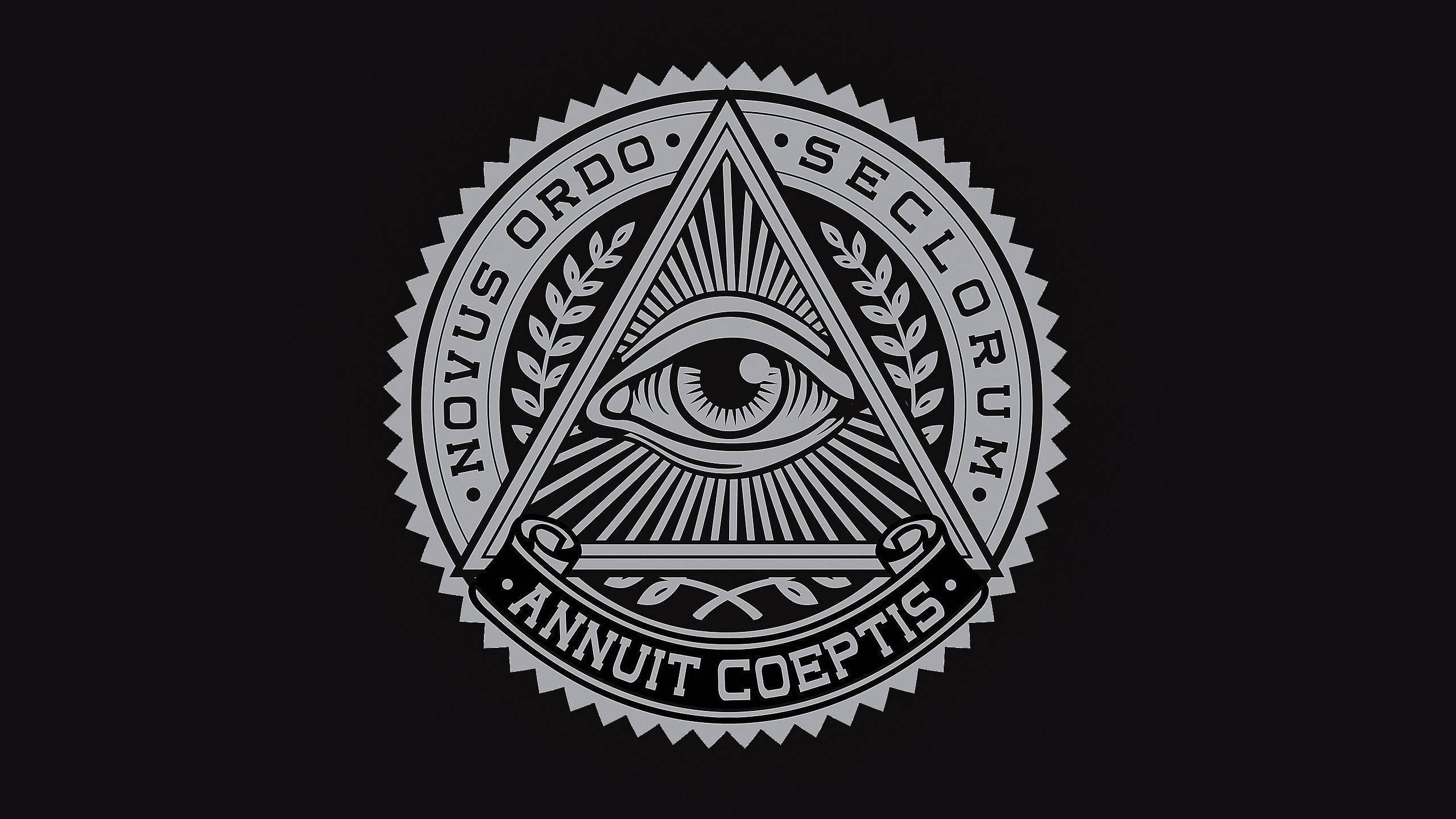 Illuminati, gray triangle, all-seeing eye, 2K Desktop Wallpaper