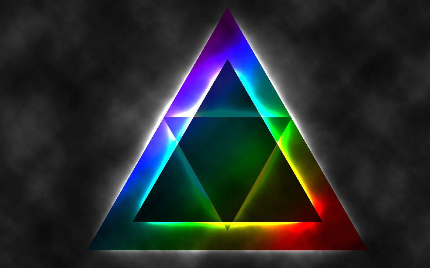 Illuminati, colorful triangle, glowing rainbow triangle, HD Desktop Wallpaper