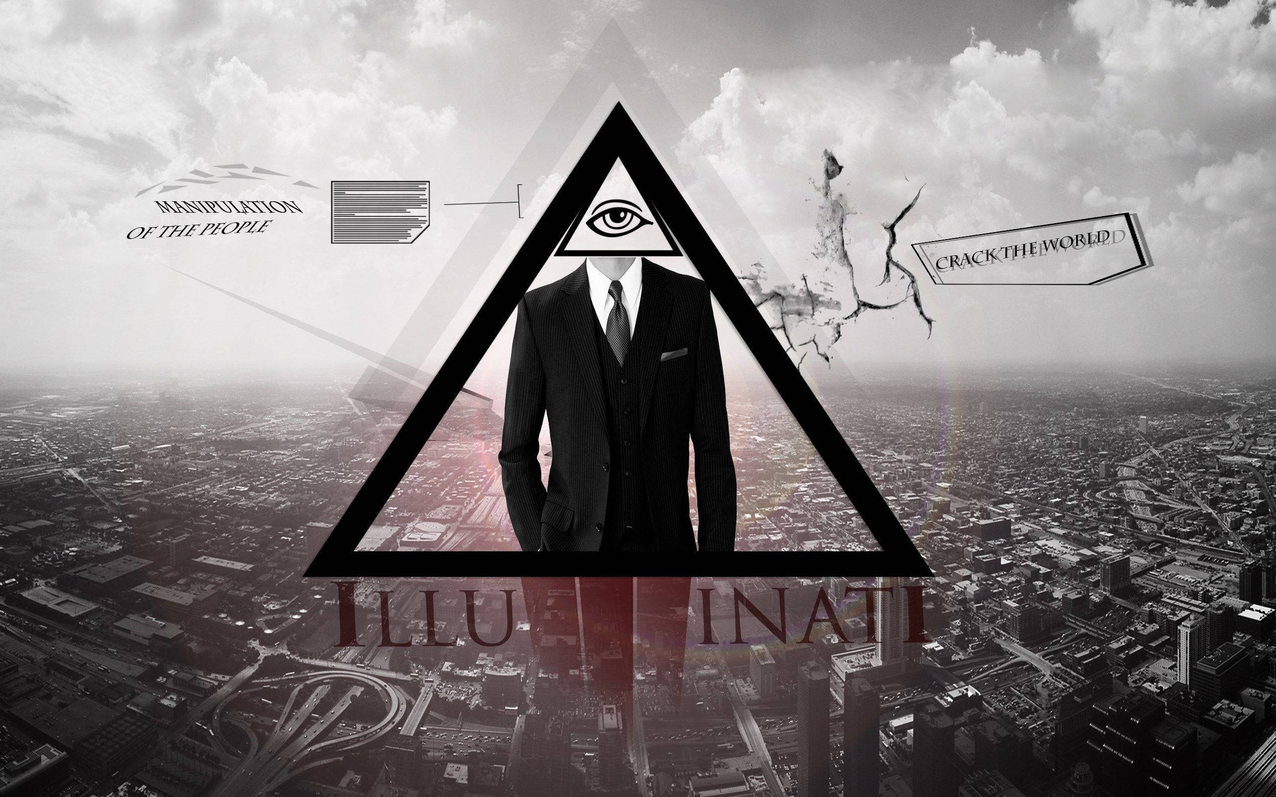 Illuminati, triangle, all-seeing eye, 2K Desktop Wallpaper