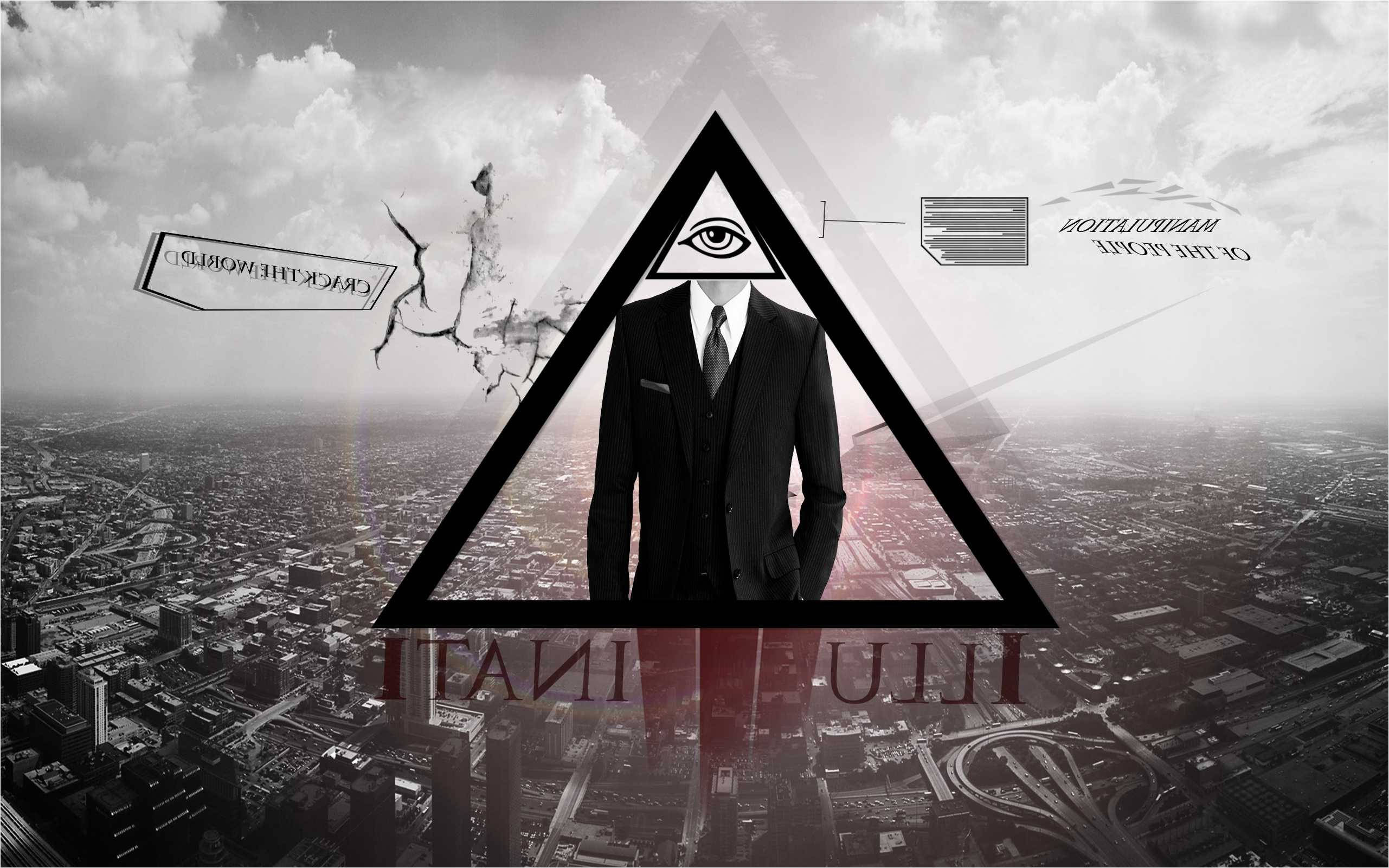 Illuminati Man, all-seeing eye, triangle, 2K Desktop Wallpaper