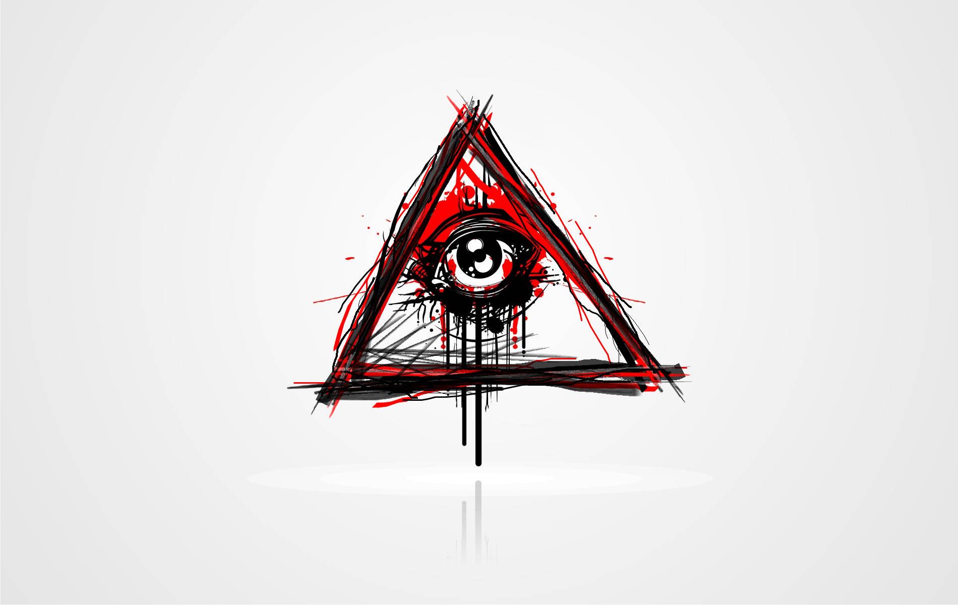 Illuminati, all-seeing eye, chaotic triangle, HD Desktop Wallpaper
