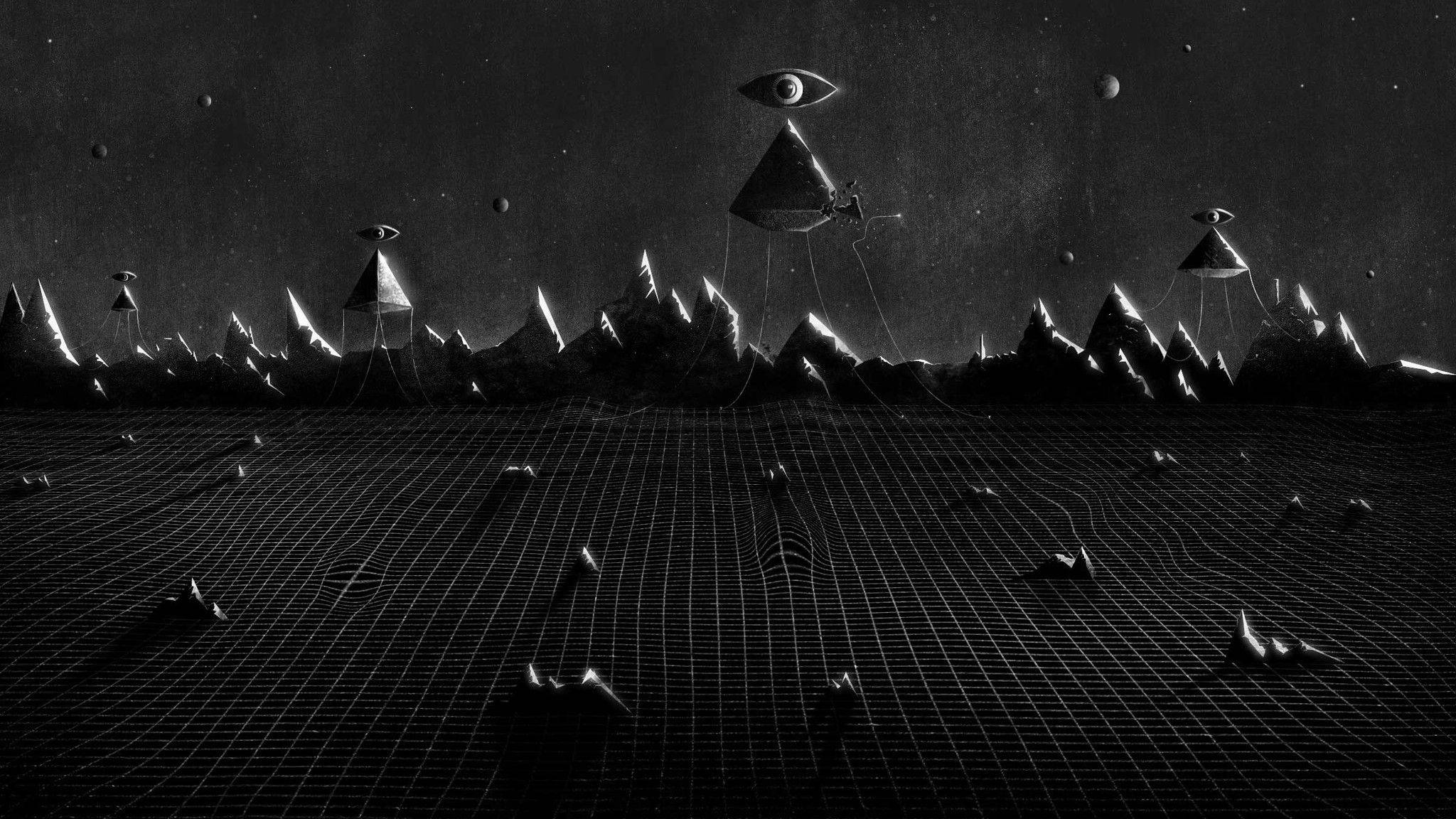Illuminati, pyramid structures, eyes, Full HD Desktop Wallpaper