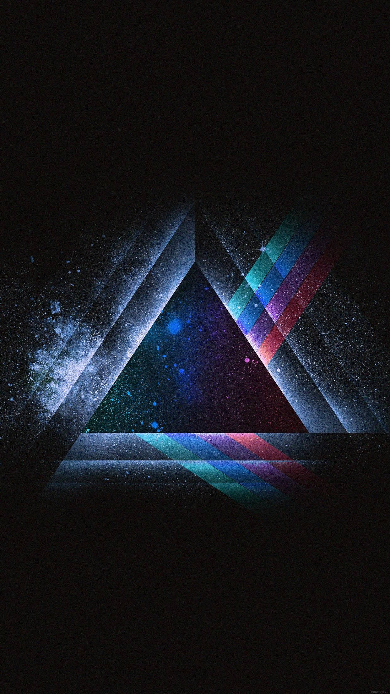 Illuminati, 3D abstract triangle, vibrant rainbow stripes, Full HD Phone Wallpaper