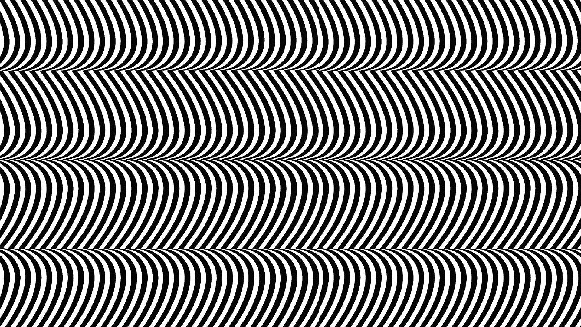 Illusion, curved lines, black and white, Full HD Desktop Wallpaper
